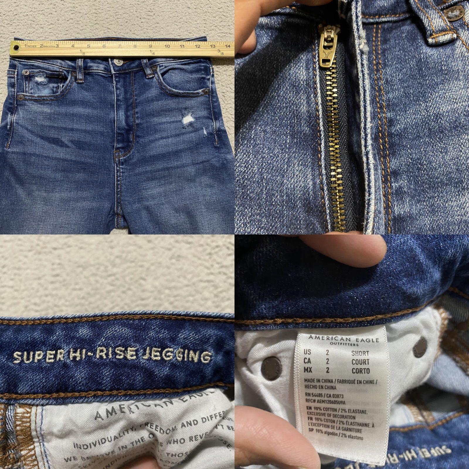 American Eagle Outfitters American Eagle Outfitters Jeans Womens 2 Blue High Rise Jegging Distressed Denim Slim 27 In Inseam Womens Blue Jeans 2 Size 26" / US 2 / IT 38 - 8 Thumbnail