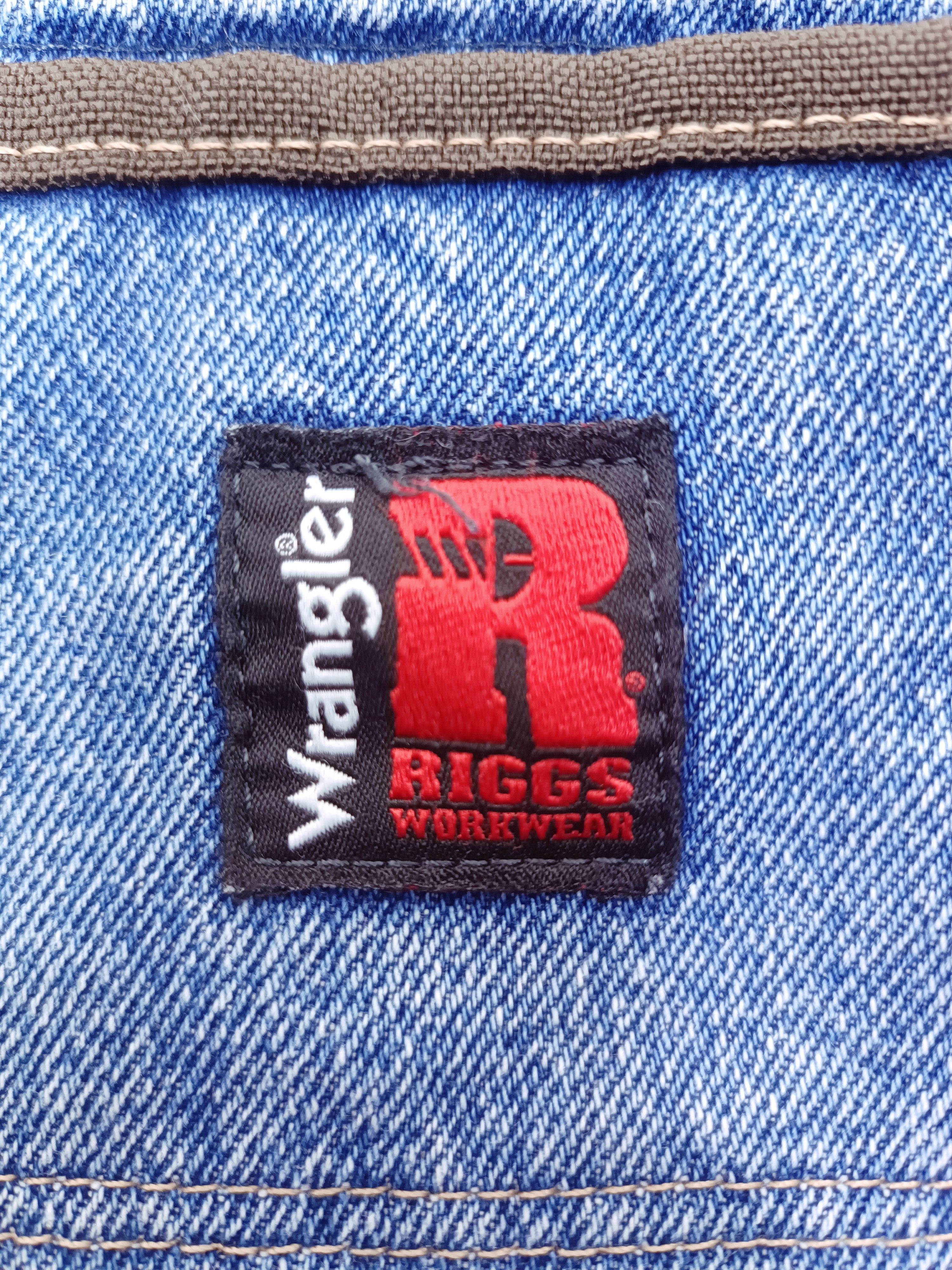 Wrangler Vintage Wrangler Rigg Workwear Faded Blue Double Knee Jeans Size US 37 - 14 Thumbnail
