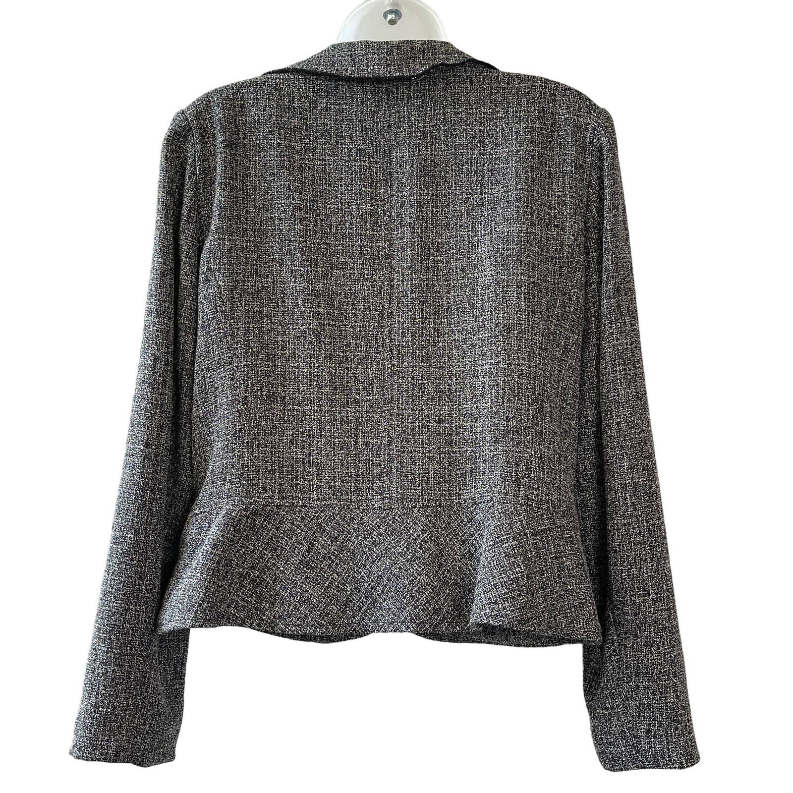 Sandro Sandro Sportswear Tweed Blazer with Ruffled Front Size Med Size M / US 6-8 / IT 42-44 - 2 Thumbnail