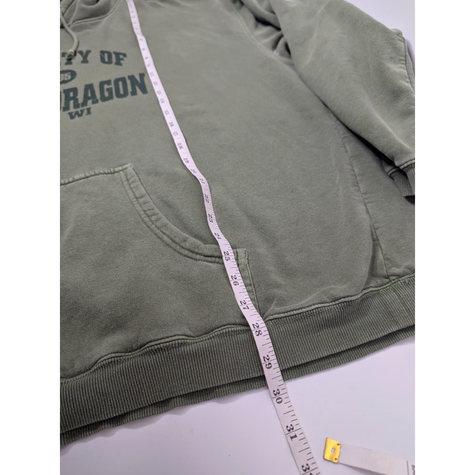 Vintage VINTAGE Authentic Pigment Hoodie Mens XL Green Water Dragon Beloit Wisconsin Pullover Hooded Pockets Ring Spun Logo Size US XL / EU 56 / 4 - 6 Thumbnail