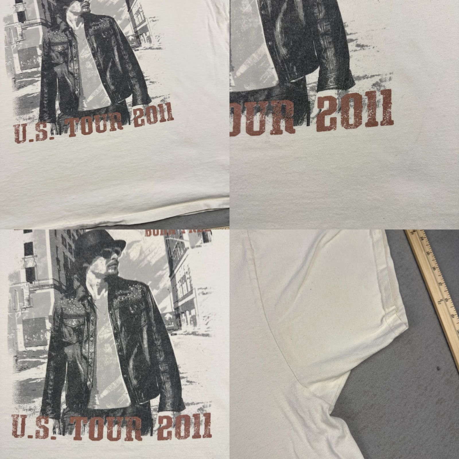 Anvil VINTAGE Kid Rock Shirt Mens 2XL White Born Free U.S. Tour 2011 Concert Graphic Tee Size US XXL / EU 58 / 5 - 8 Thumbnail