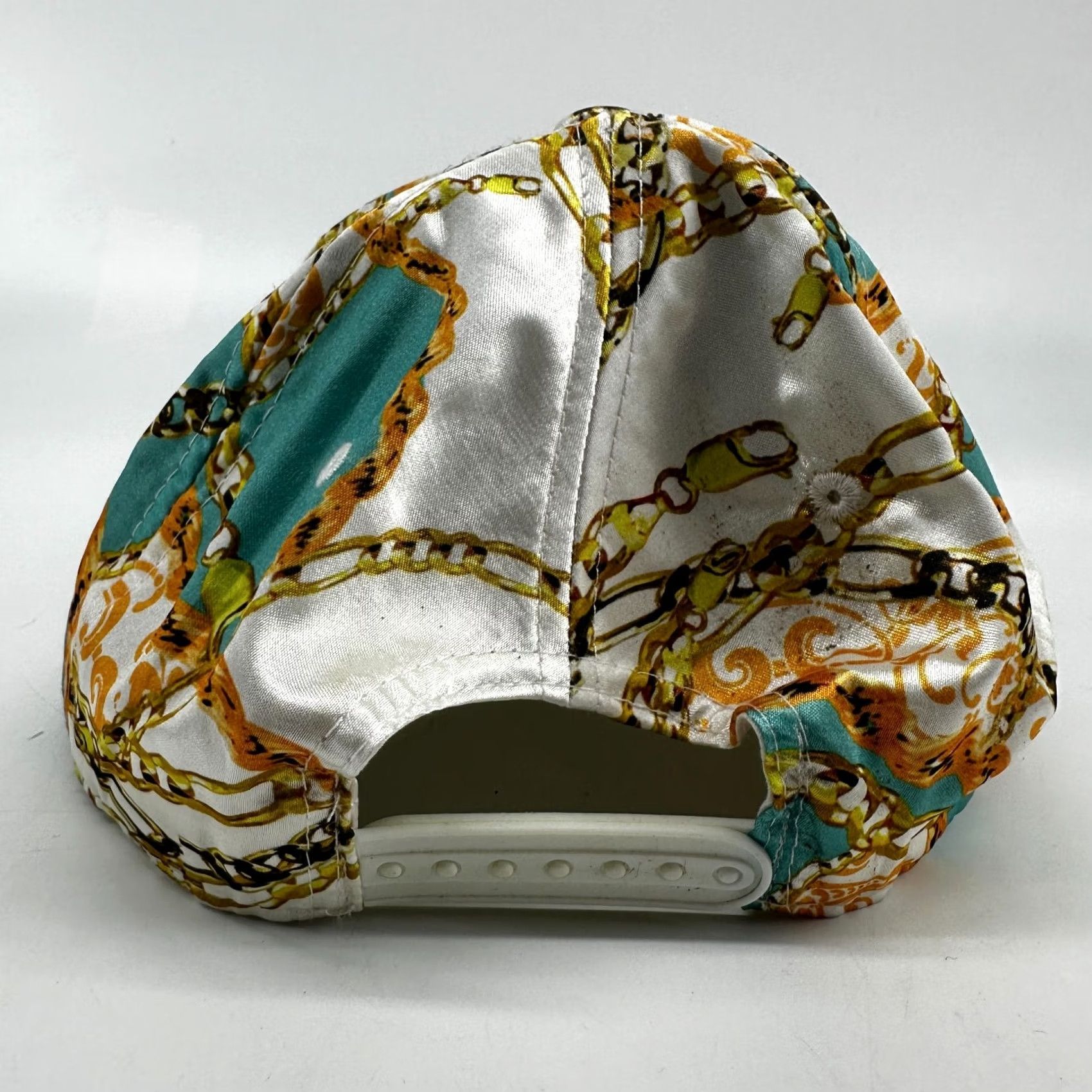Vintage Chuck Originals Chains Hat Snapback Adjustable Cap Flat Bill Men One Size White Polyester Gold Chains Casual, Summer, Fall, Spring Size ONE SIZE - 4 Thumbnail