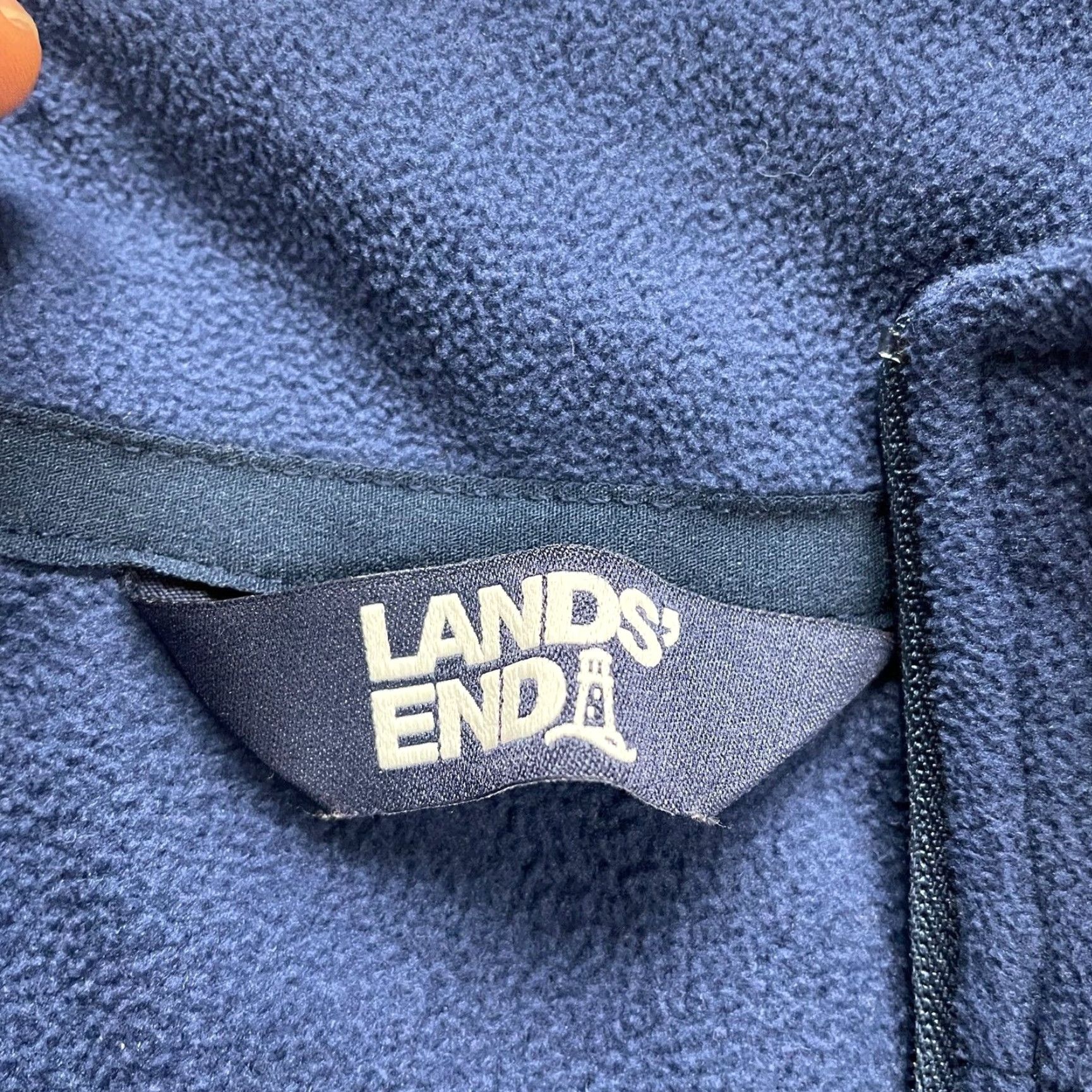 Lands' End Lands' End Oeko Tex Fleece Jacket Womens Small Blue 1/4 Zip High Neck Outdoor Jacket Size S / US 4 / IT 40 - 4 Thumbnail