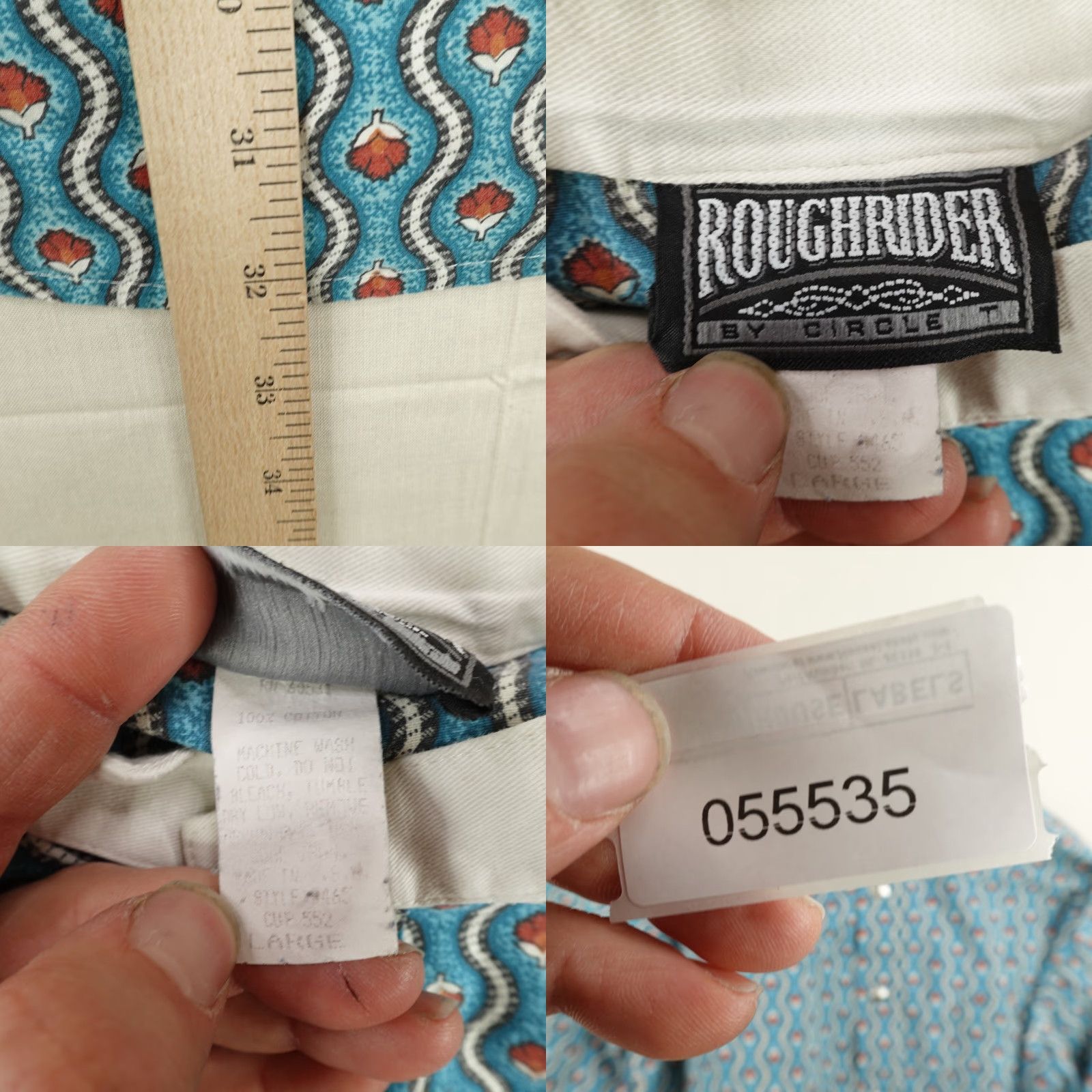 Vintage VINTAGE Rough Rider Circle T Shirt Mens Large Blue Western Buffalo Nickel Button Shirt Size US L / EU 52-54 / 3 - 8 Thumbnail