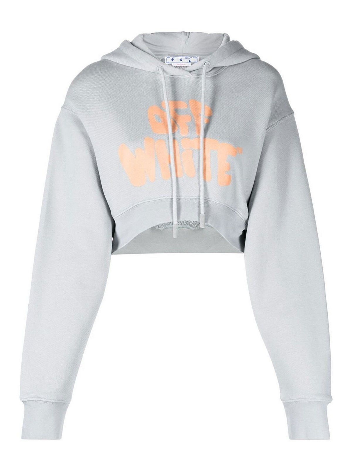 o1gr1nt0425 70S Type Logo Sup Crop Hoodie in Medium Grey