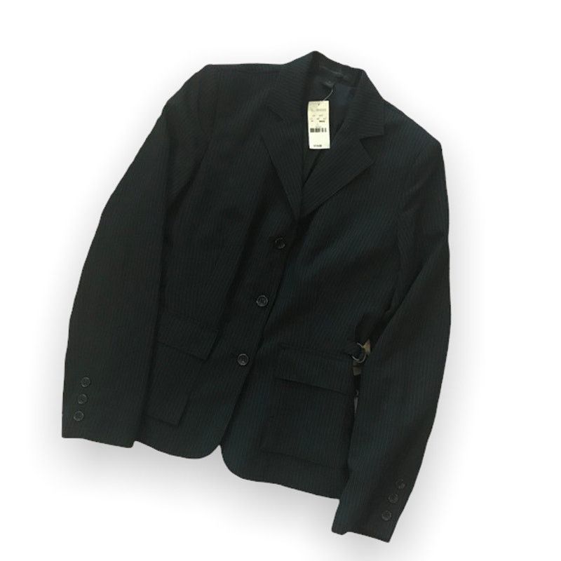 Express Express Design Studio Black Blue Pinstripe Jacket NEW 10 Size L / US 10 / IT 46 - 6 Thumbnail