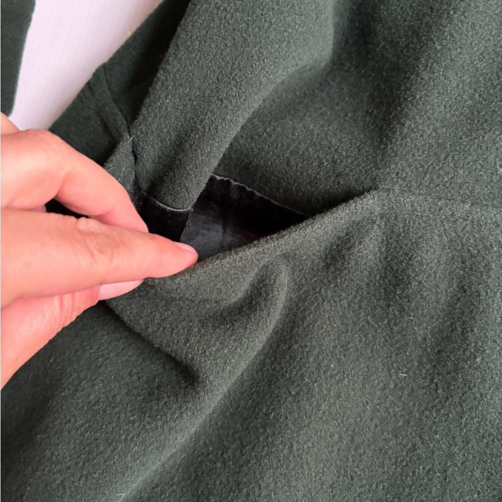 Designer Vintage Green Wool Coat with raccoon fur Size XL / US 12-14 / IT 48-50 - 6 Thumbnail