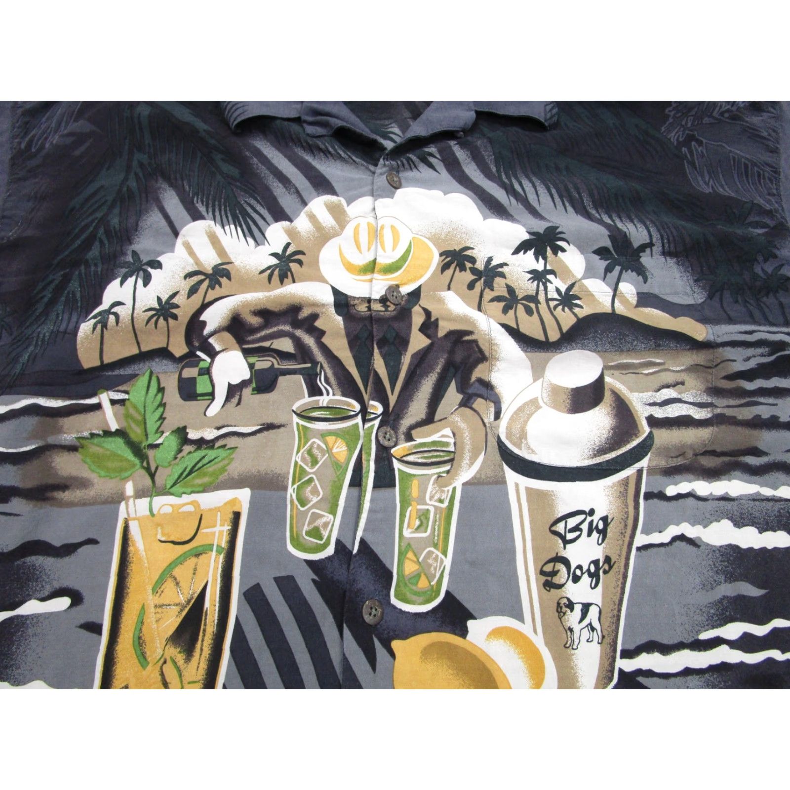 Big Dogs Big Dogs Shirt Mens 2XL Gray It's 5 O'Clock Somewhere Hawaiian Aloha Cocktail Mens Size US XXL / EU 58 / 5 - 3 Thumbnail