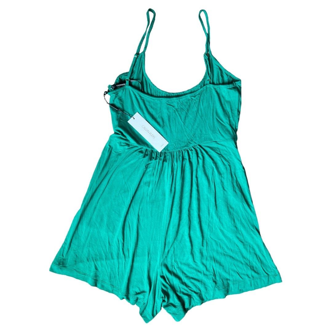 Calvin Klein Calvin Klein Green Spaghetti Strap Scoop Neck Romper, US10 Size 32" / US 10 / IT 46 - 4 Thumbnail