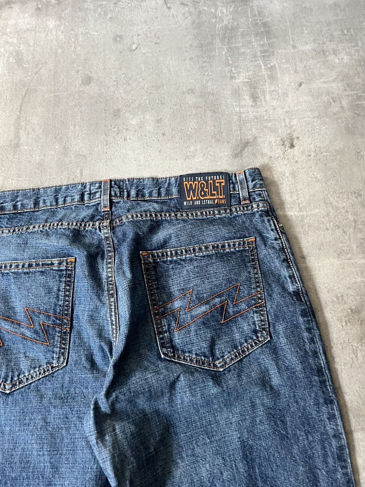Walter Van Beirendonck Vintage Walter Van Beirendonck scratch flared navy jeans Size US 33 - 11 Thumbnail