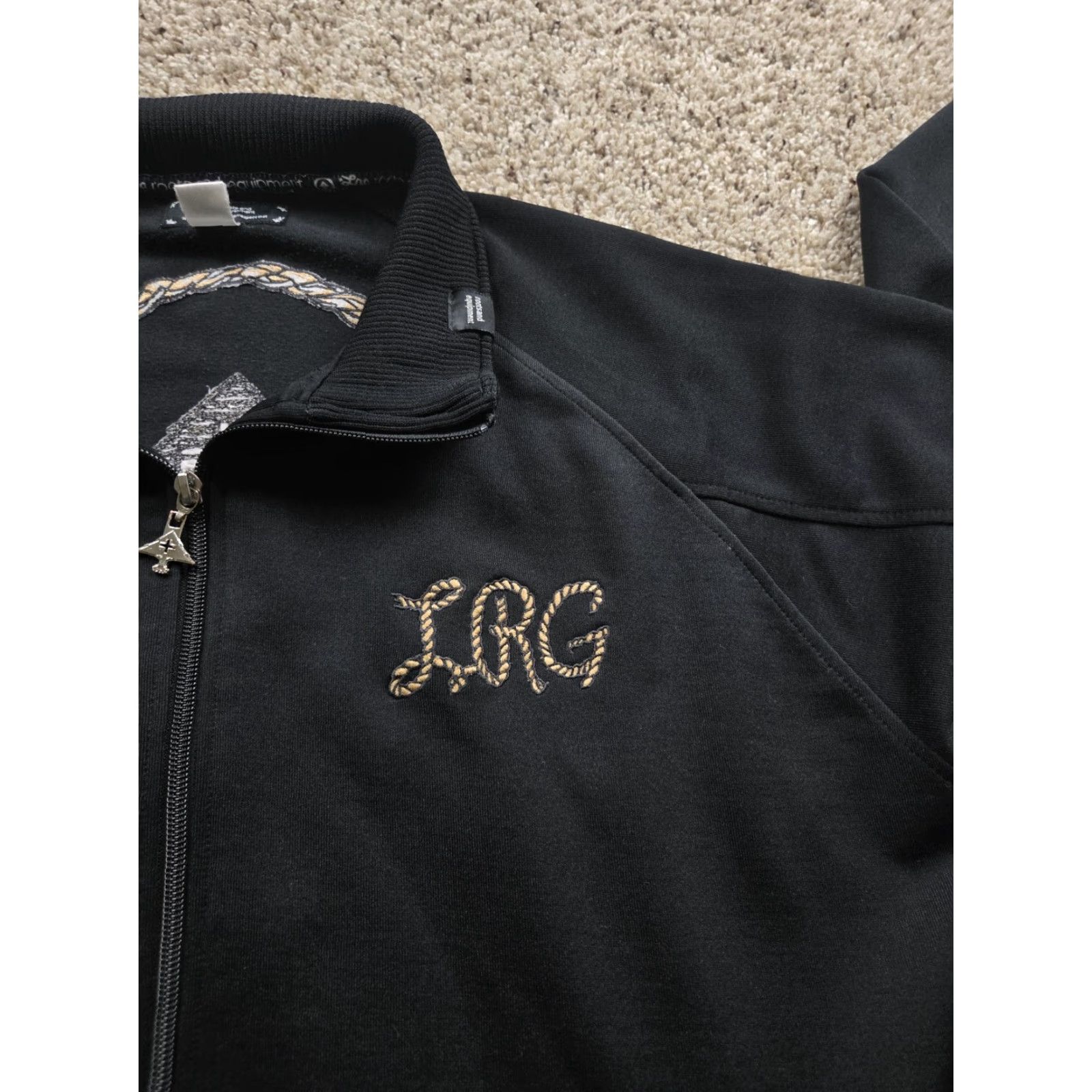 Roper LRG Jacket Mens XL Black Full Zip Rope Embroidered Track Jacket Size US XXL / EU 58 / 5 - 6 Thumbnail