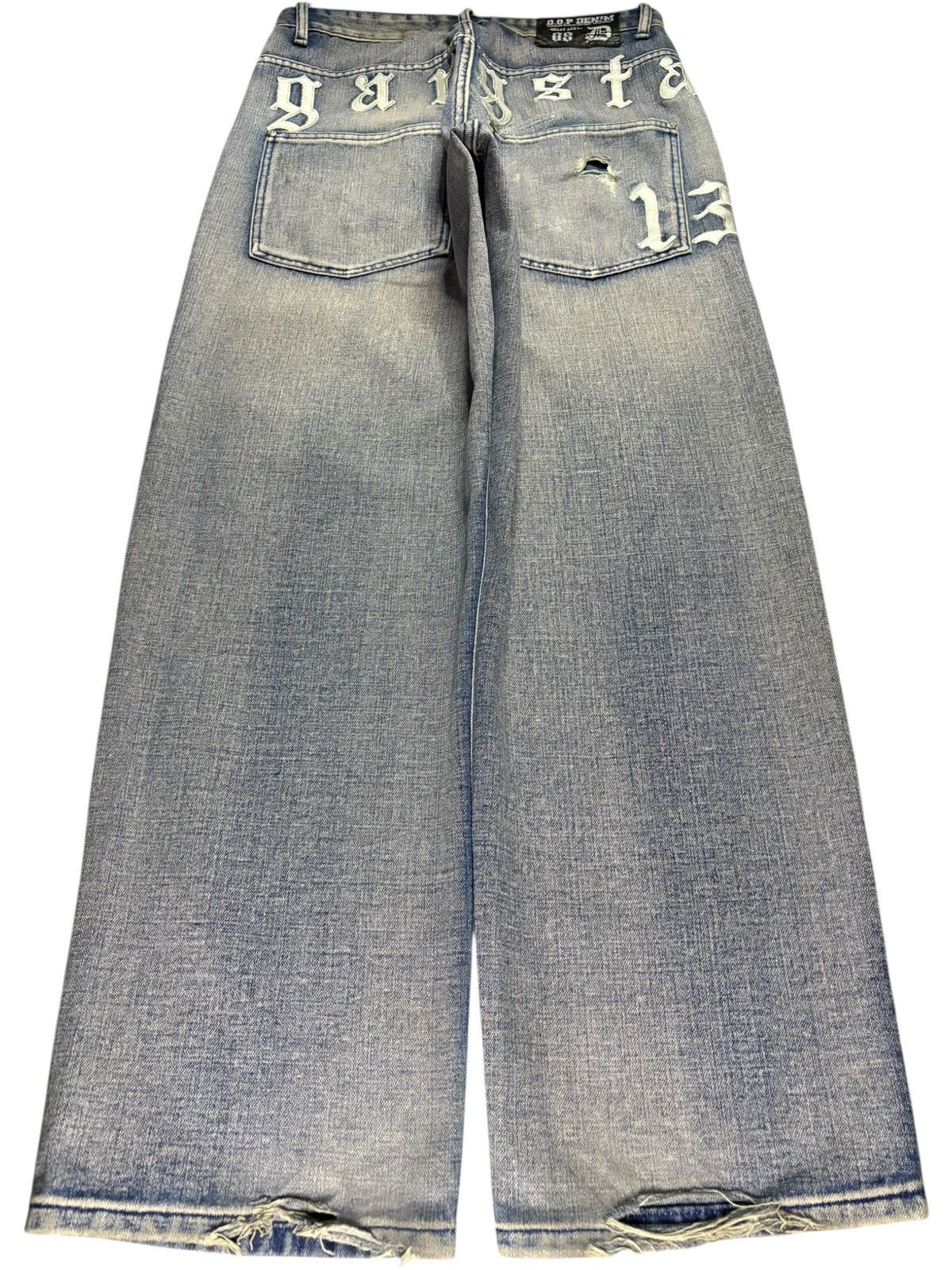 Japanese Brand Vintage Japanese Brand L.A GANGSTA Spell Out Baggy Jeans Size US 32 / EU 48 - 2 Thumbnail