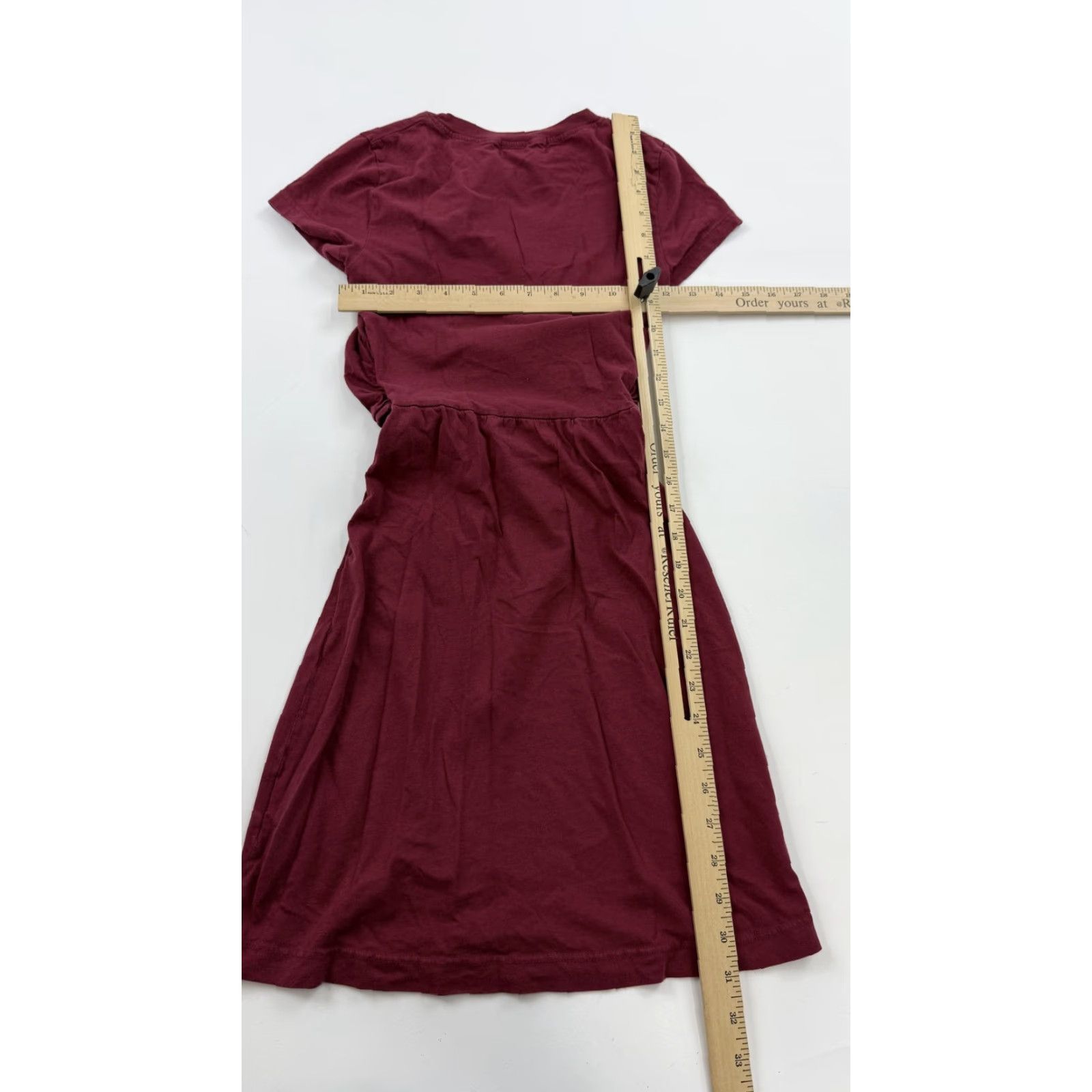 Urban Outfitters Urban Outfitters Dress Womens XS Burgundy Tie Front T-Shirt Short Sleeve Cotton Size XS / US 0-2 / IT 36-38 - 6 Thumbnail