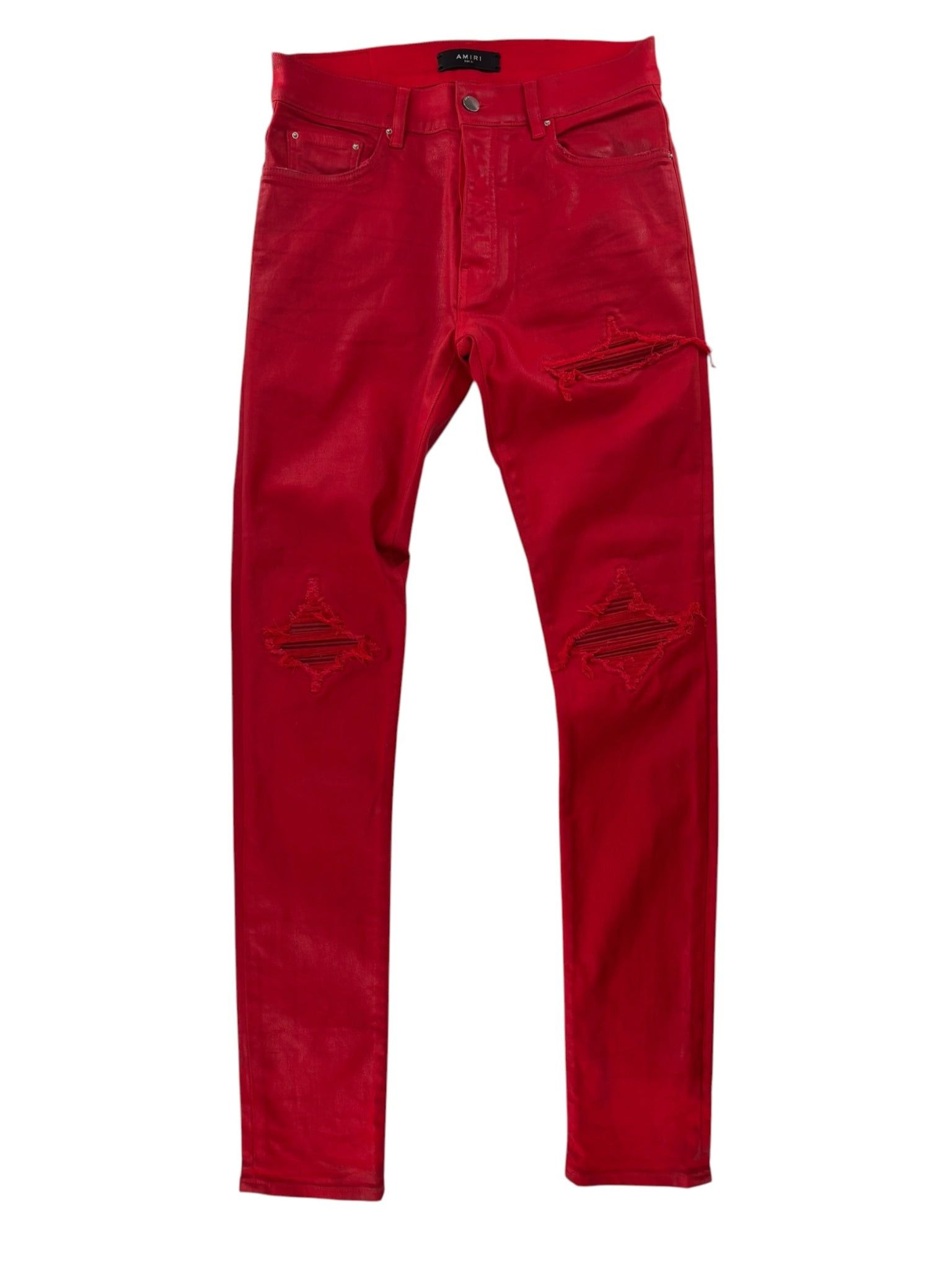 Amiri MX1 Ribbed All Red Size US 31 - 1 Thumbnail