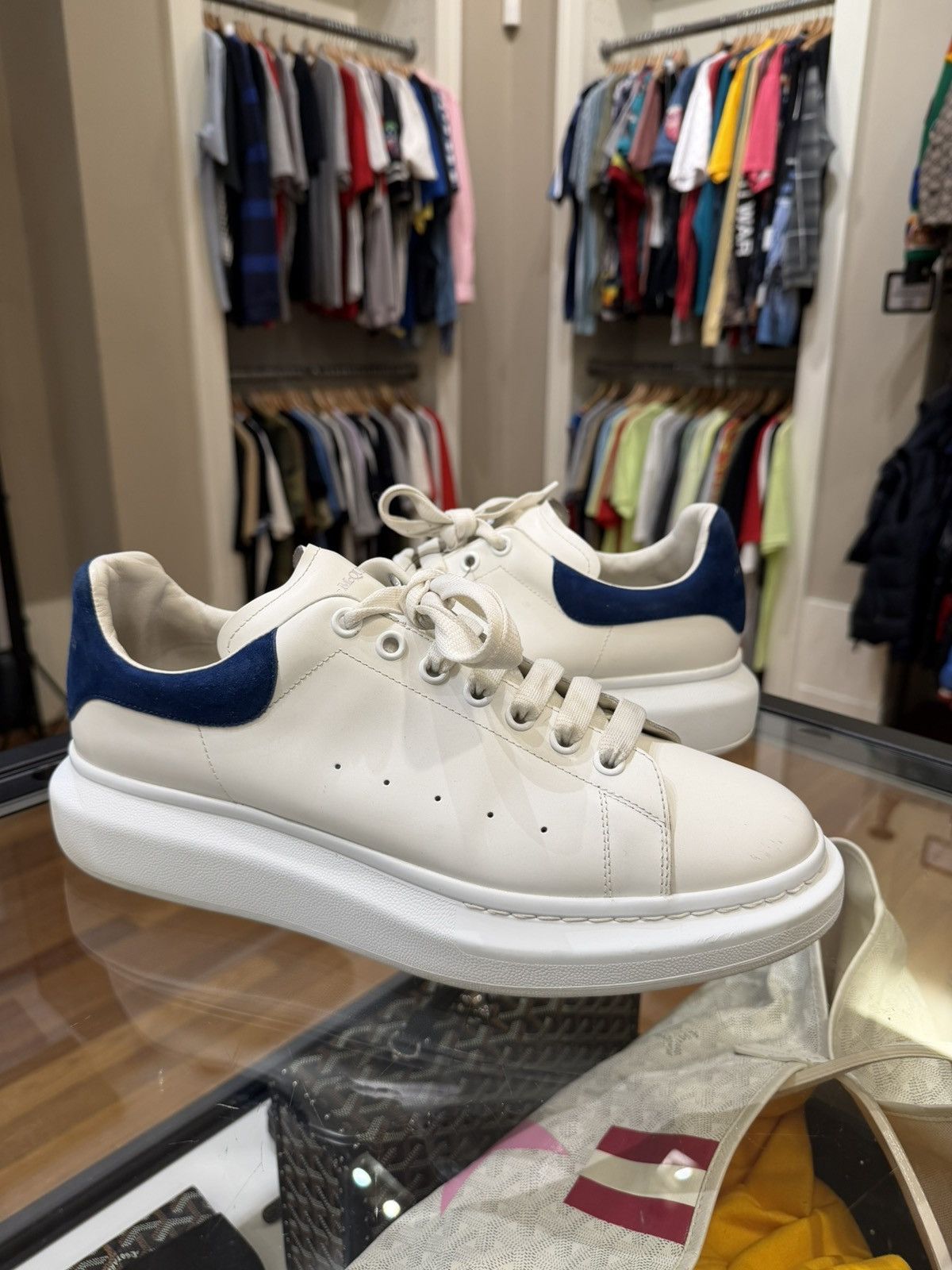 Alexander McQueen Alexander McQueen Oversized Sneaker - Blue Suede Heel Size US 14 / EU 47 - 3 Thumbnail