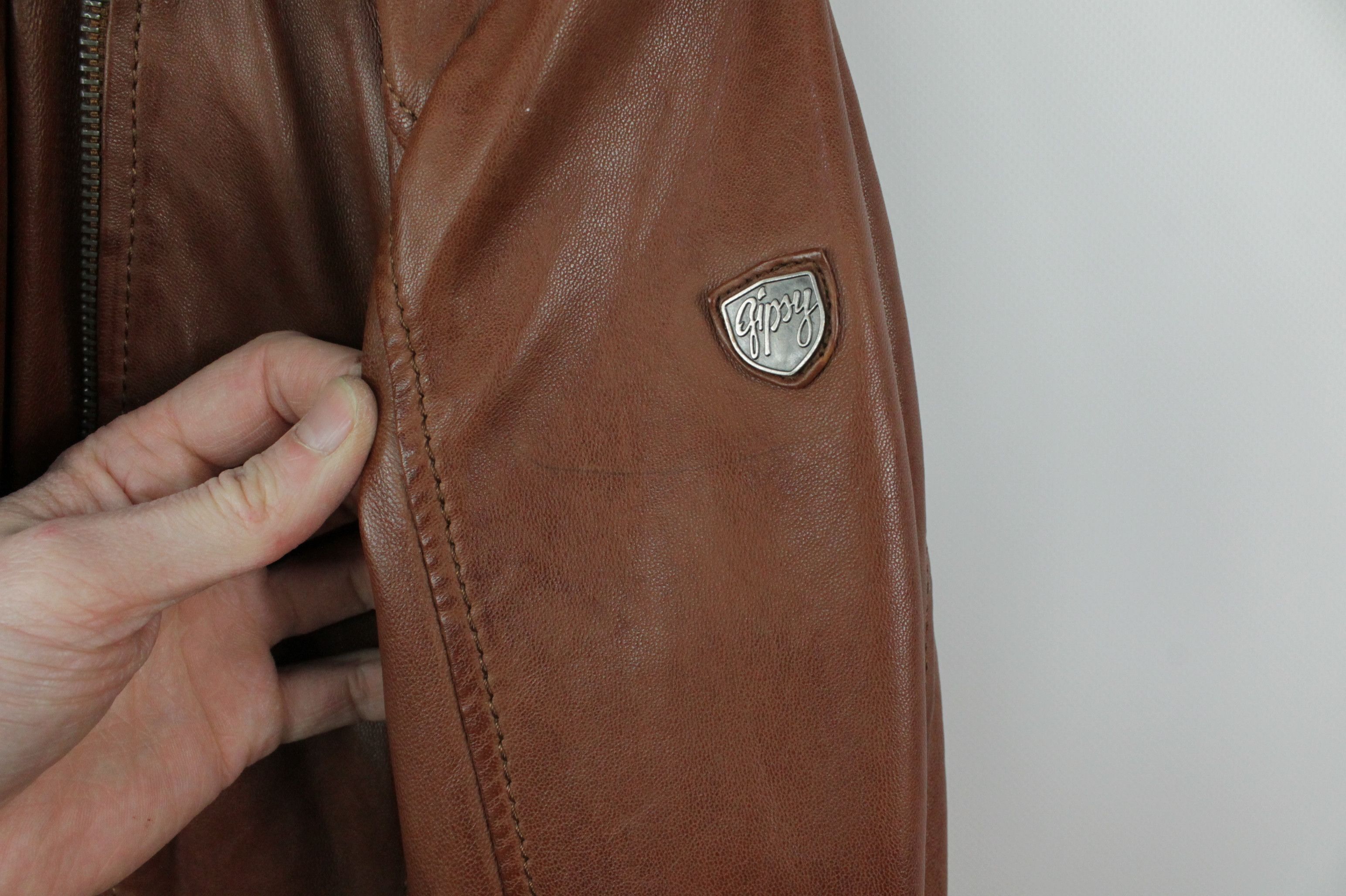 Gypsy Gipsy Cognac Brown Leather Women's Jacket Size XL / US 12-14 / IT 48-50 - 5 Thumbnail
