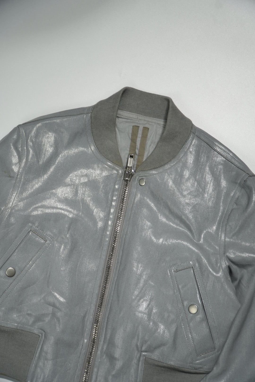 Rick Owens Rick Owens Girders Cropped Bomber Jacket in Silver-Tone Size S / US 4 / IT 40 - 5 Thumbnail