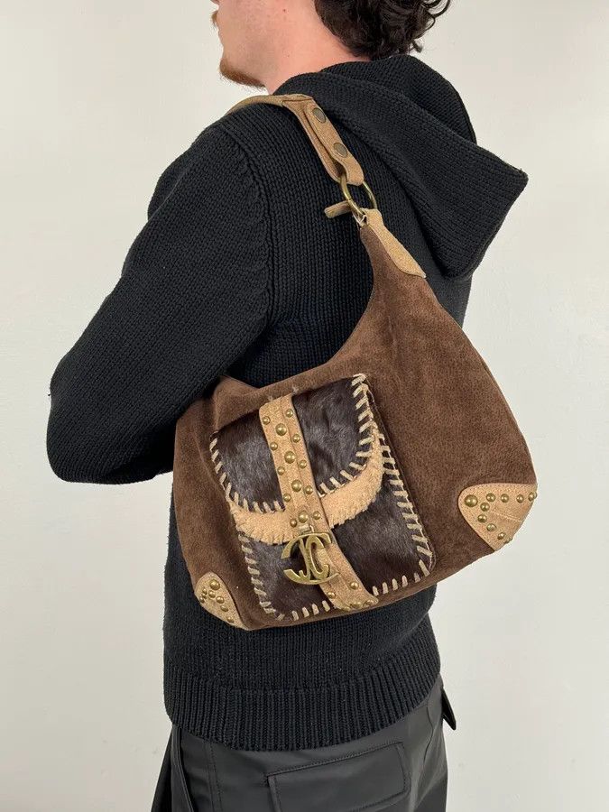 Just Cavalli AW2008 Cavalli Brown Suede Leather Handle Bag Size ONE SIZE - 2 Thumbnail