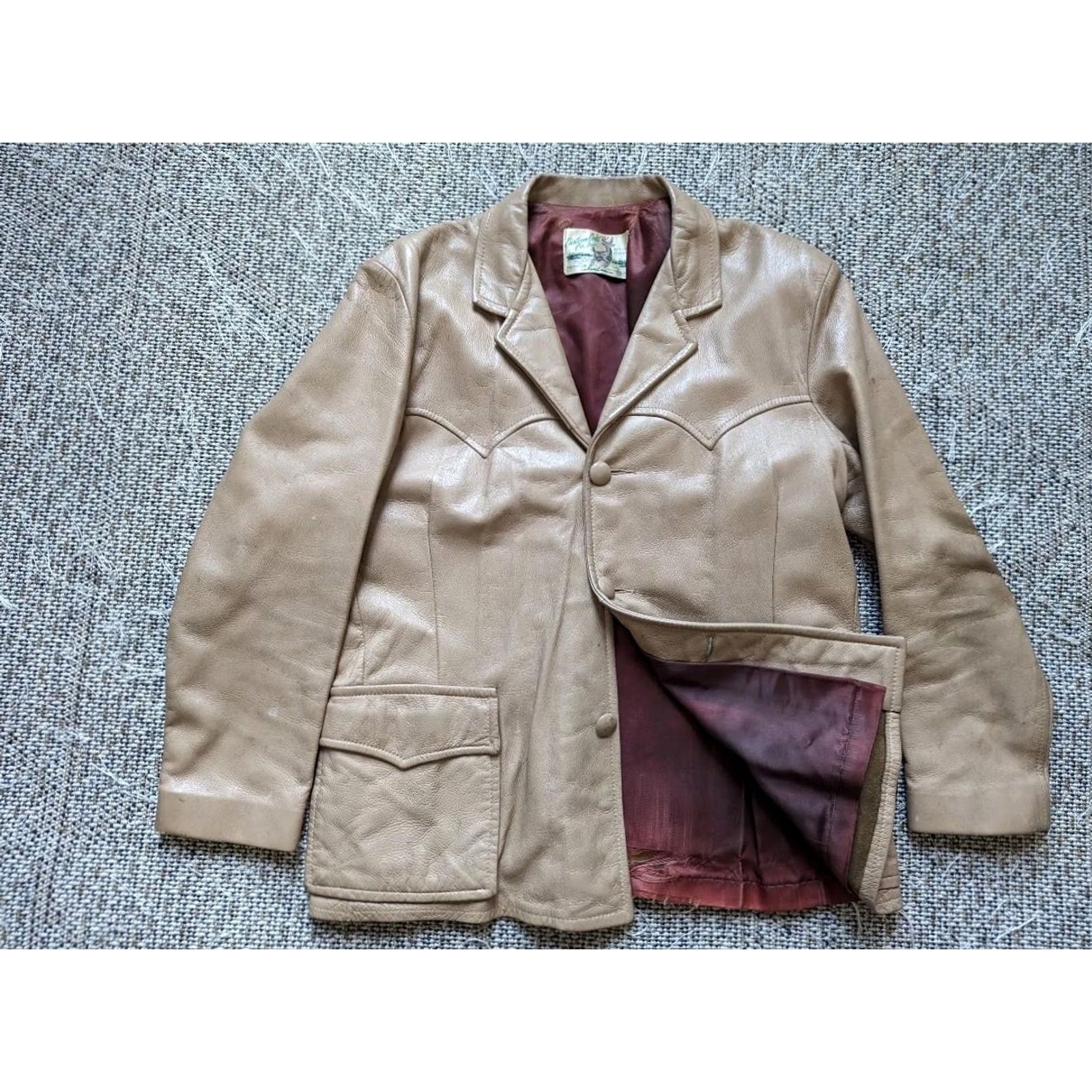 Vintage VINTAGE DEERSKIN leather COWBOY western blazer jacket 42 brown USA Made M Mens Size 40R - 4 Thumbnail