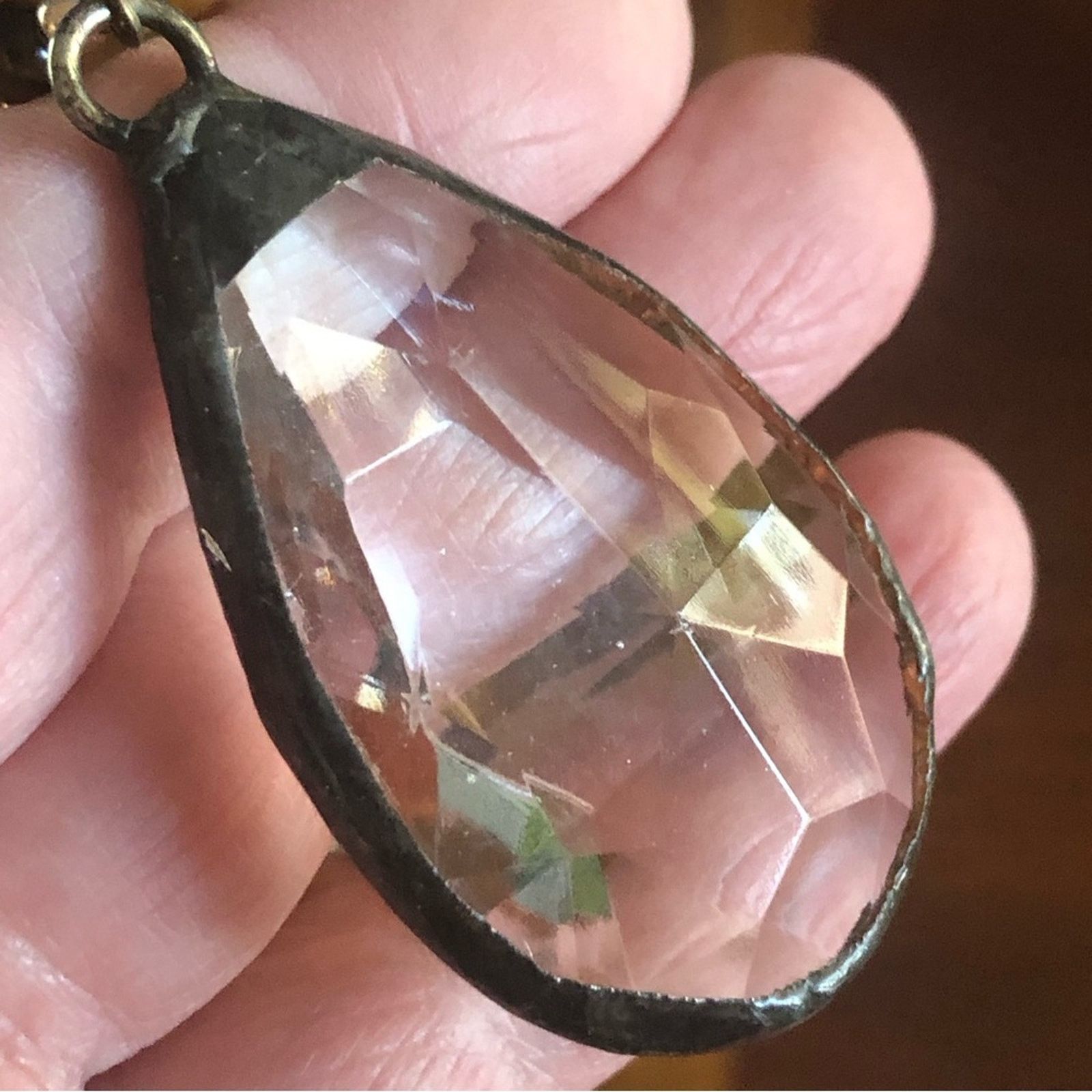 Handmade Handcrafted solder glass stone tiger eye quartz necklace Size ONE SIZE - 13 Thumbnail