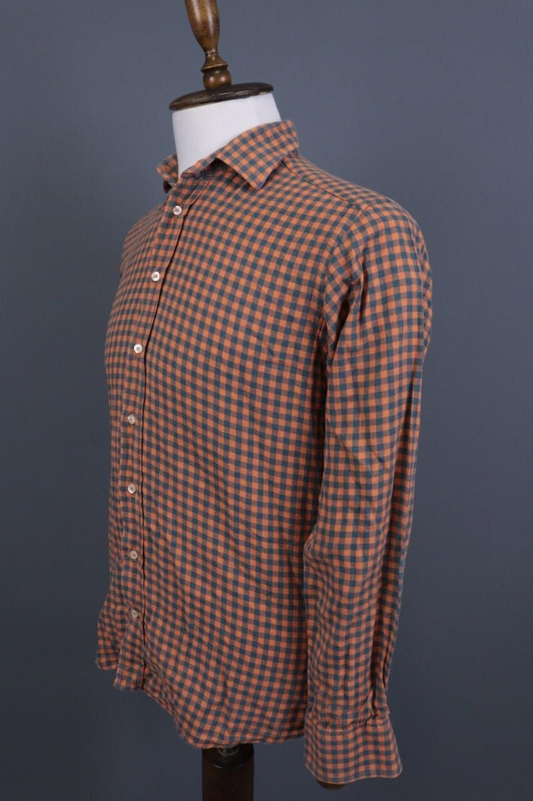 Etro Etro Milano Brown Check Button Down Shirt Size 39 Size US M / EU 48-50 / 2 - 9 Thumbnail