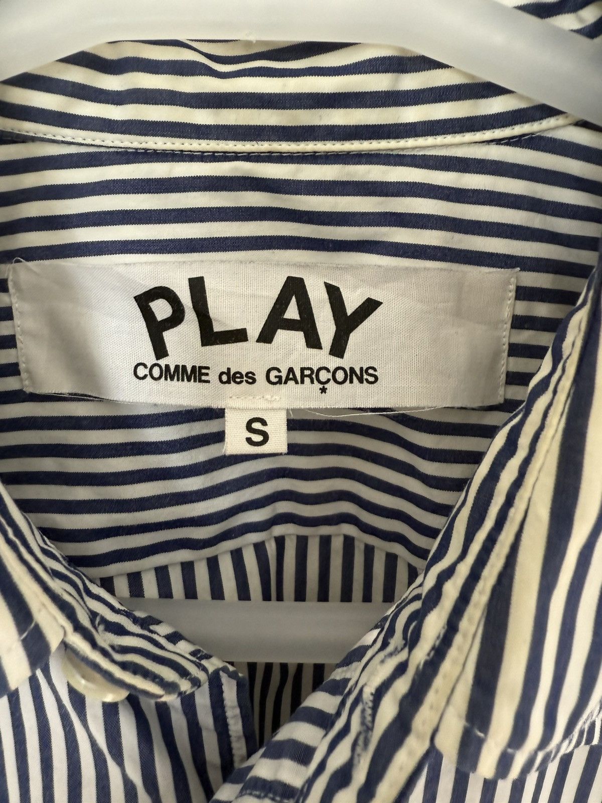 Comme des Garcons Homme Plus COMME DES GARCONS PLAY STRIPE BUTTON UP BLACK LOVE EMOJI Size S / US 4 / IT 40 - 5 Thumbnail