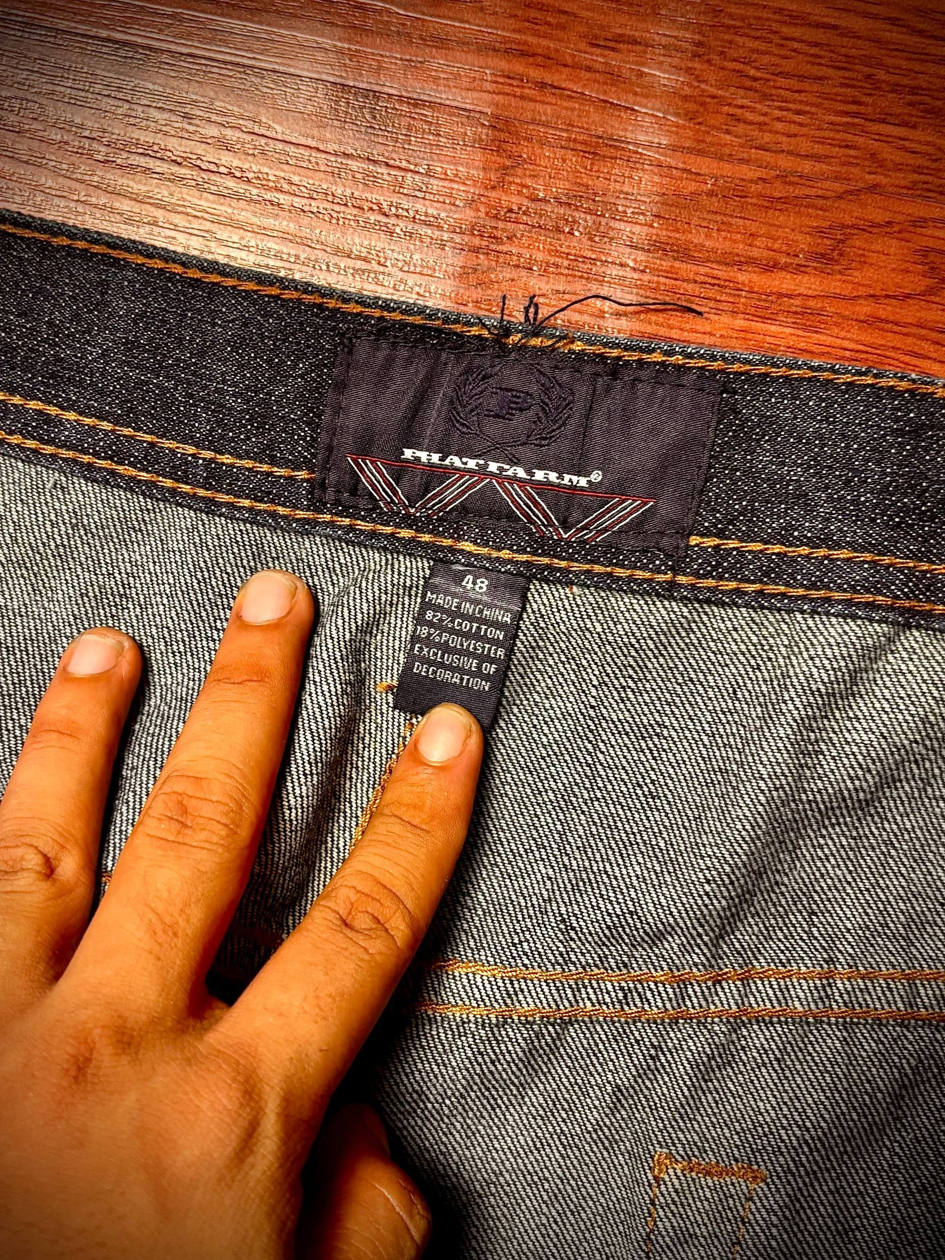 Phat Farm Vintage 00s Phat Farm Blue Denim Tribal Design Style Size US 44 / EU 60 - 6 Thumbnail
