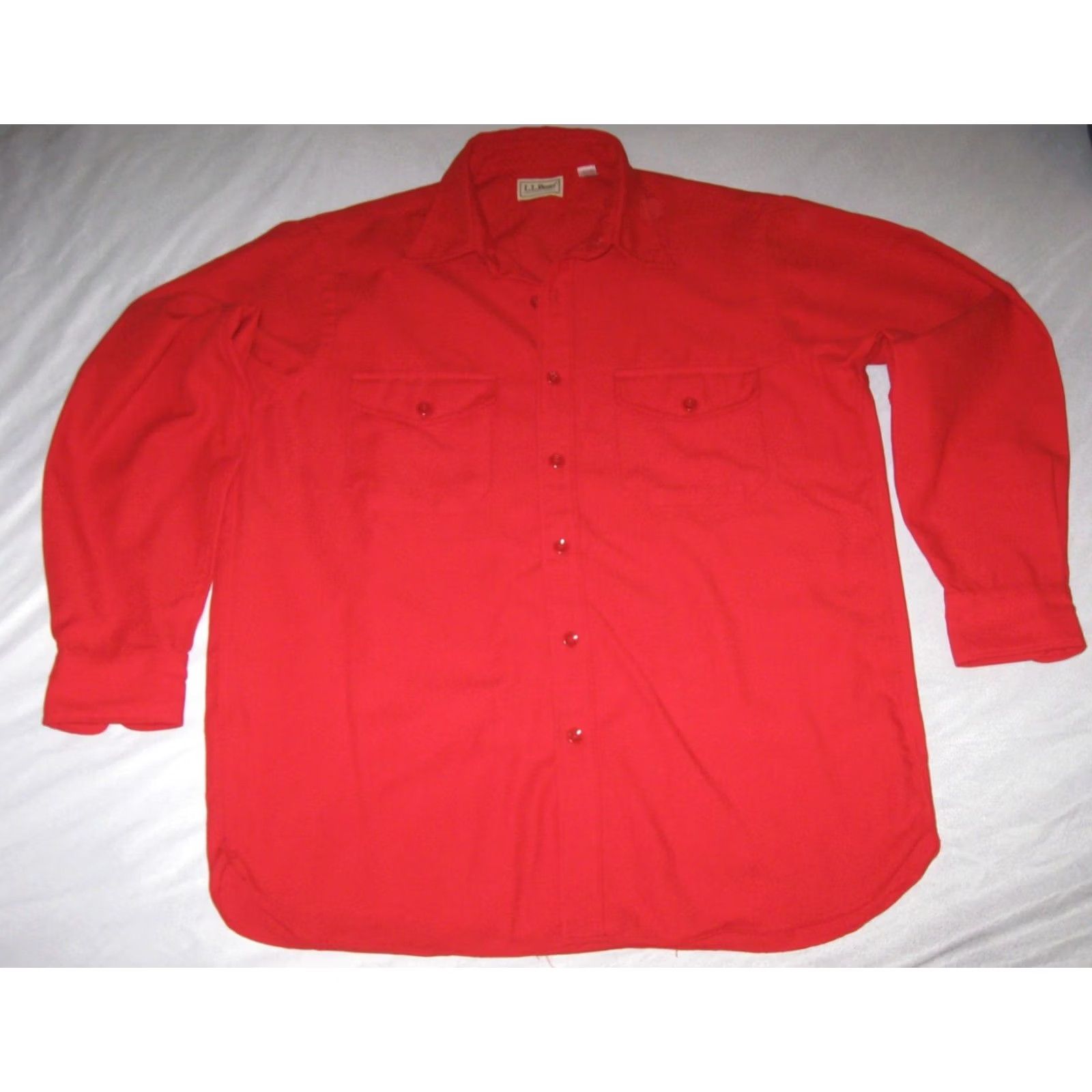 Vintage L.L. Bean Shirt Men Large 16-16 1/2 Red VTG Button-Up Flannel Casual Outdoor Pocketed Size US L / EU 52-54 / 3 - 4 Thumbnail