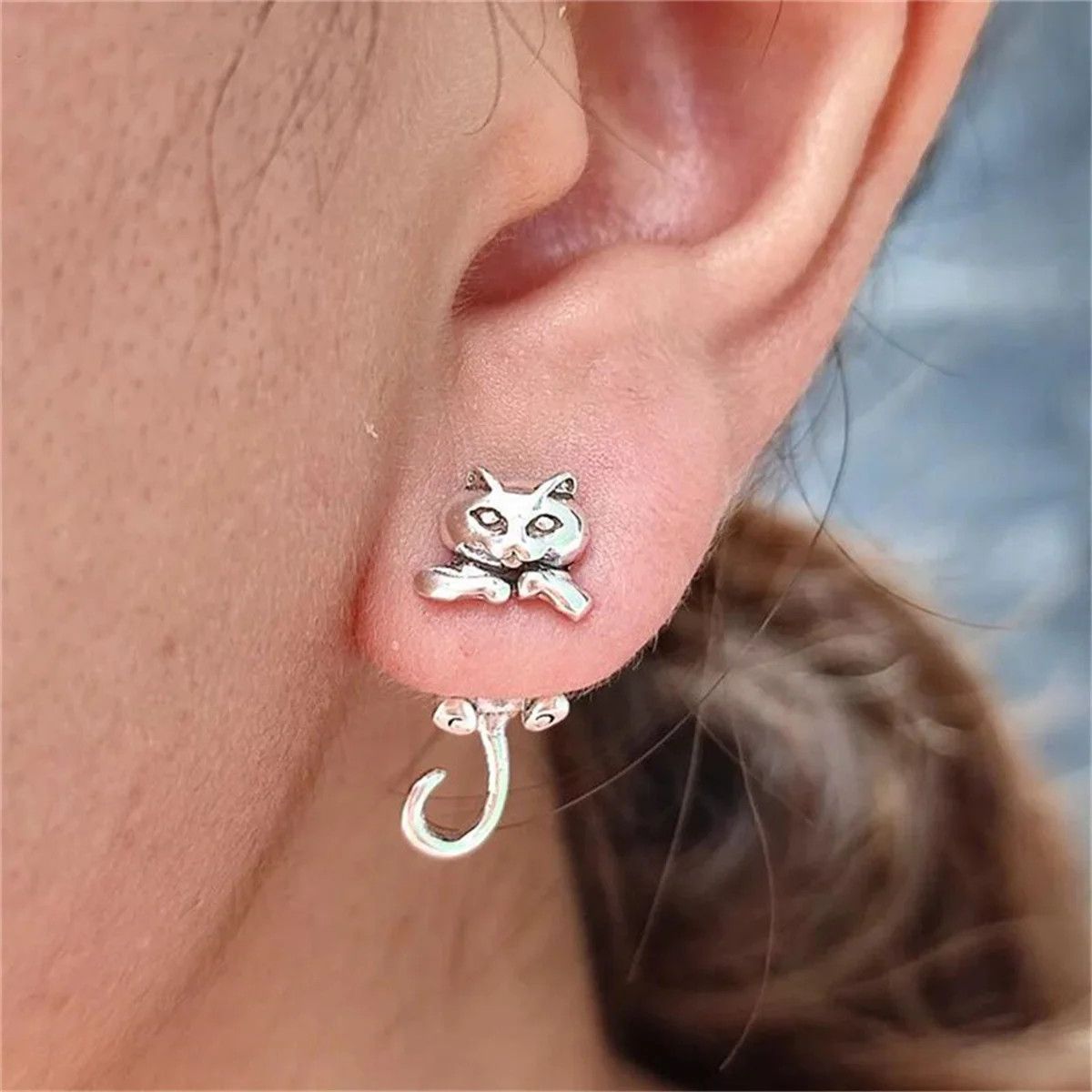 Other Retro Punk Cute Cat Earrings Size ONE SIZE - 1 Thumbnail