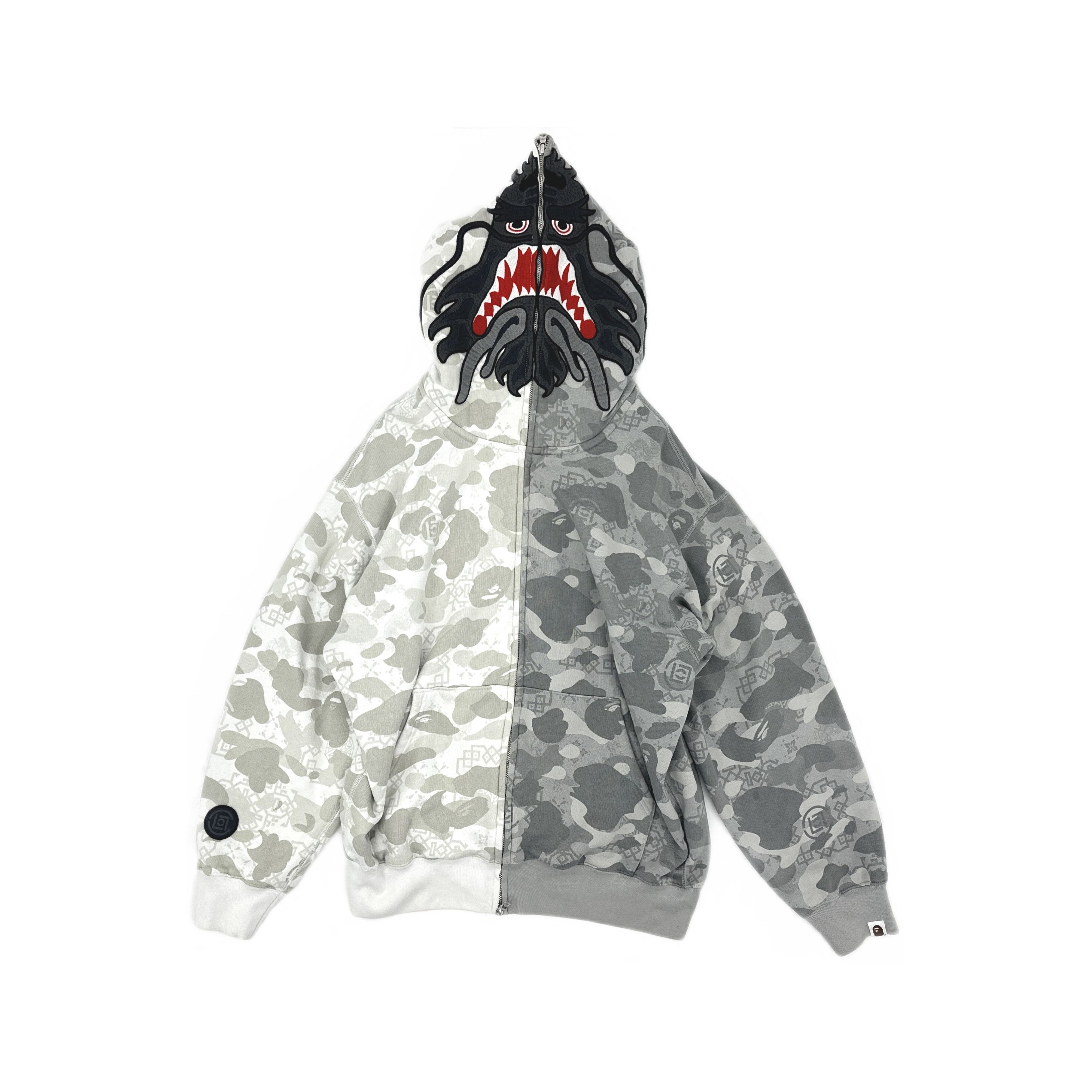 Ambush Design × Bape Bape x Ambush Split Shark Alligator Hoodie