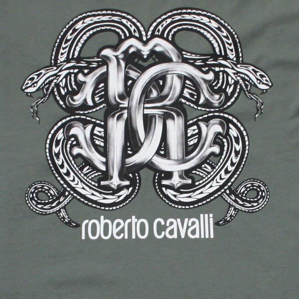 Roberto Cavalli Snake Front Graphic T-shirt in Green size L NWT MSRP $290 Size US L / EU 52-54 / 3 - 2 Thumbnail