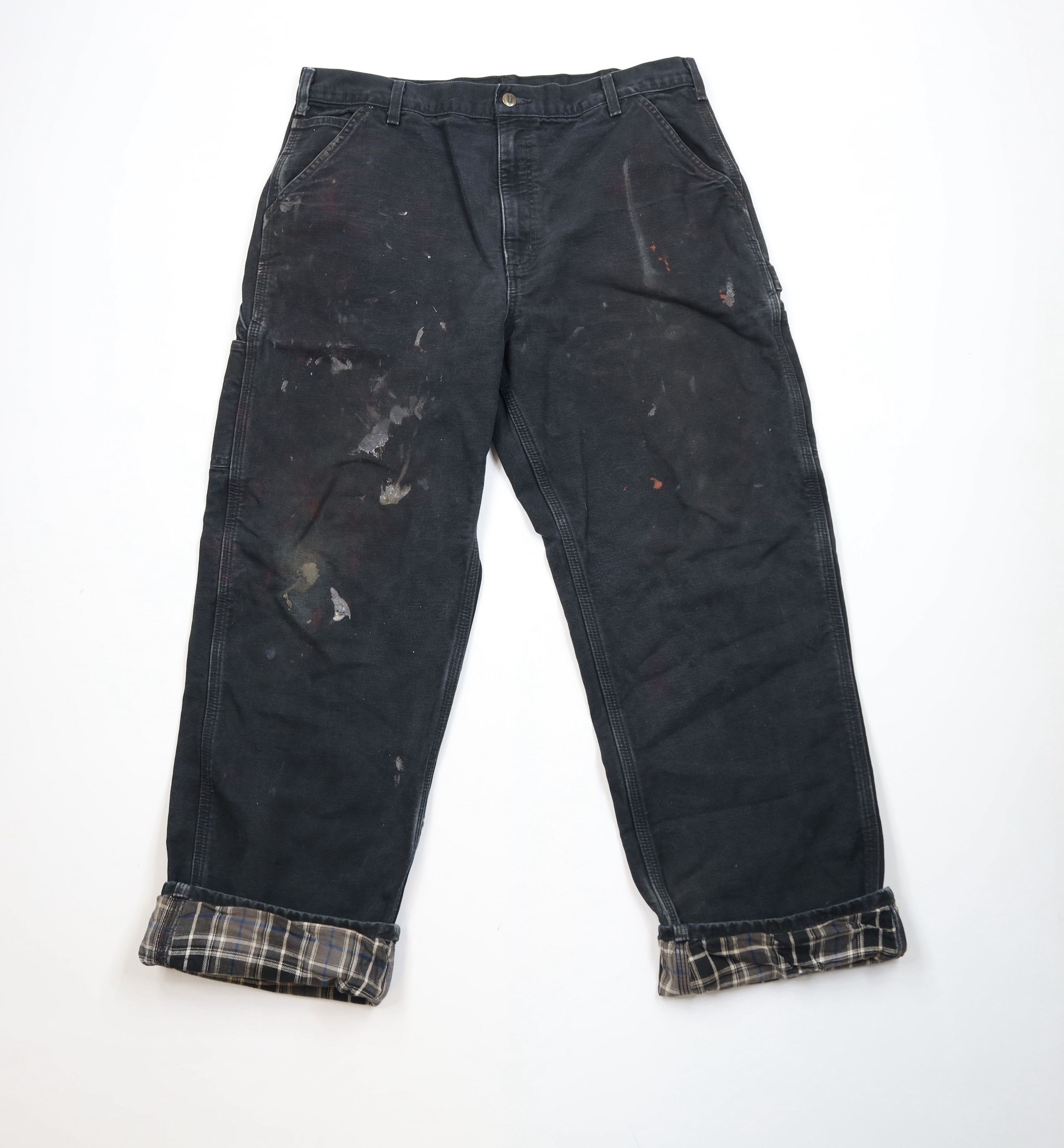 Carhartt Vintage 90s Carhartt Flannel Lined Wide Leg Canvas Pants Size US 38 / EU 54 - 1 Thumbnail