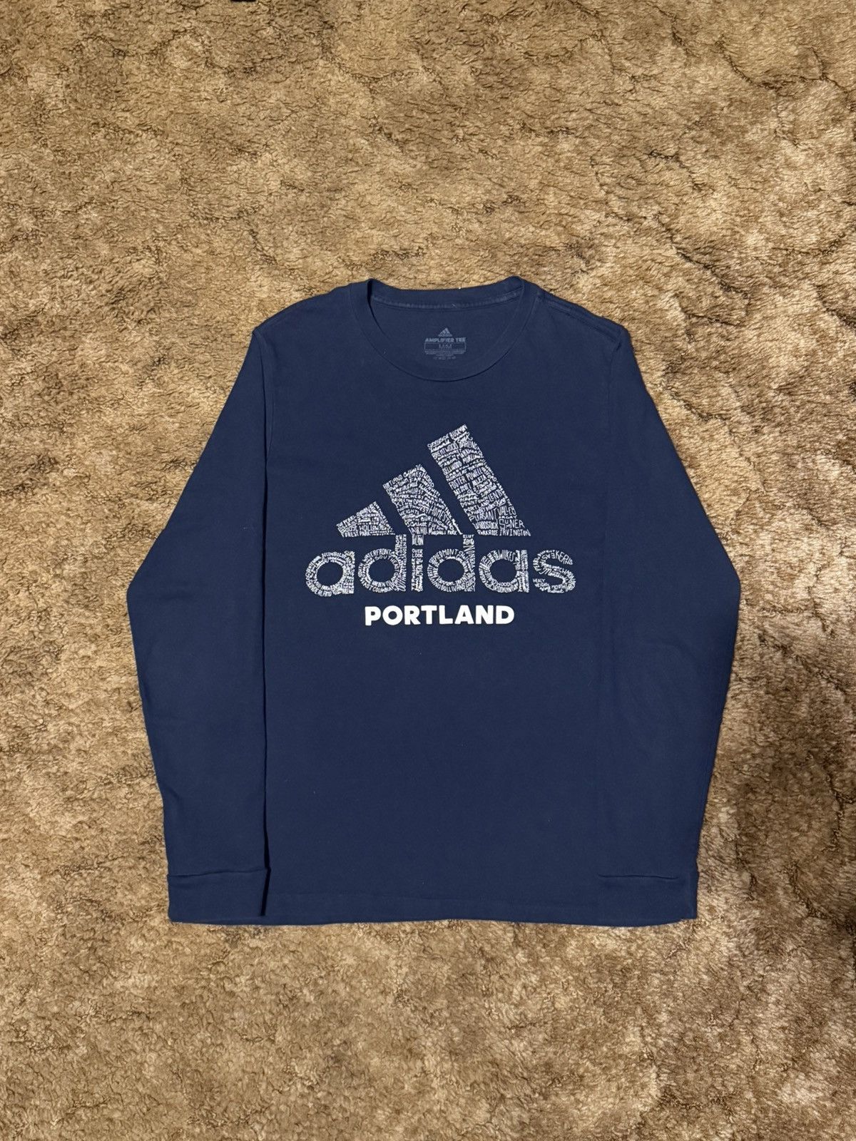 Adidas Adidas Portland Logo T-Shirt Longsleeve Tee Navy Blue Medium Size US M / EU 48-50 / 2 - 1 Thumbnail