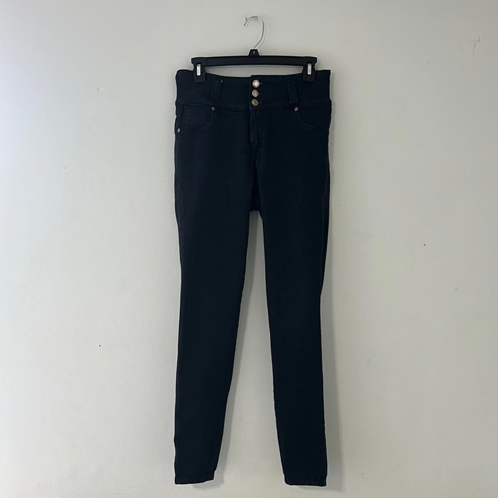 Designer Black High Rise Skinny Jeans Size 36" / US 14 / IT 50 - 1 Thumbnail