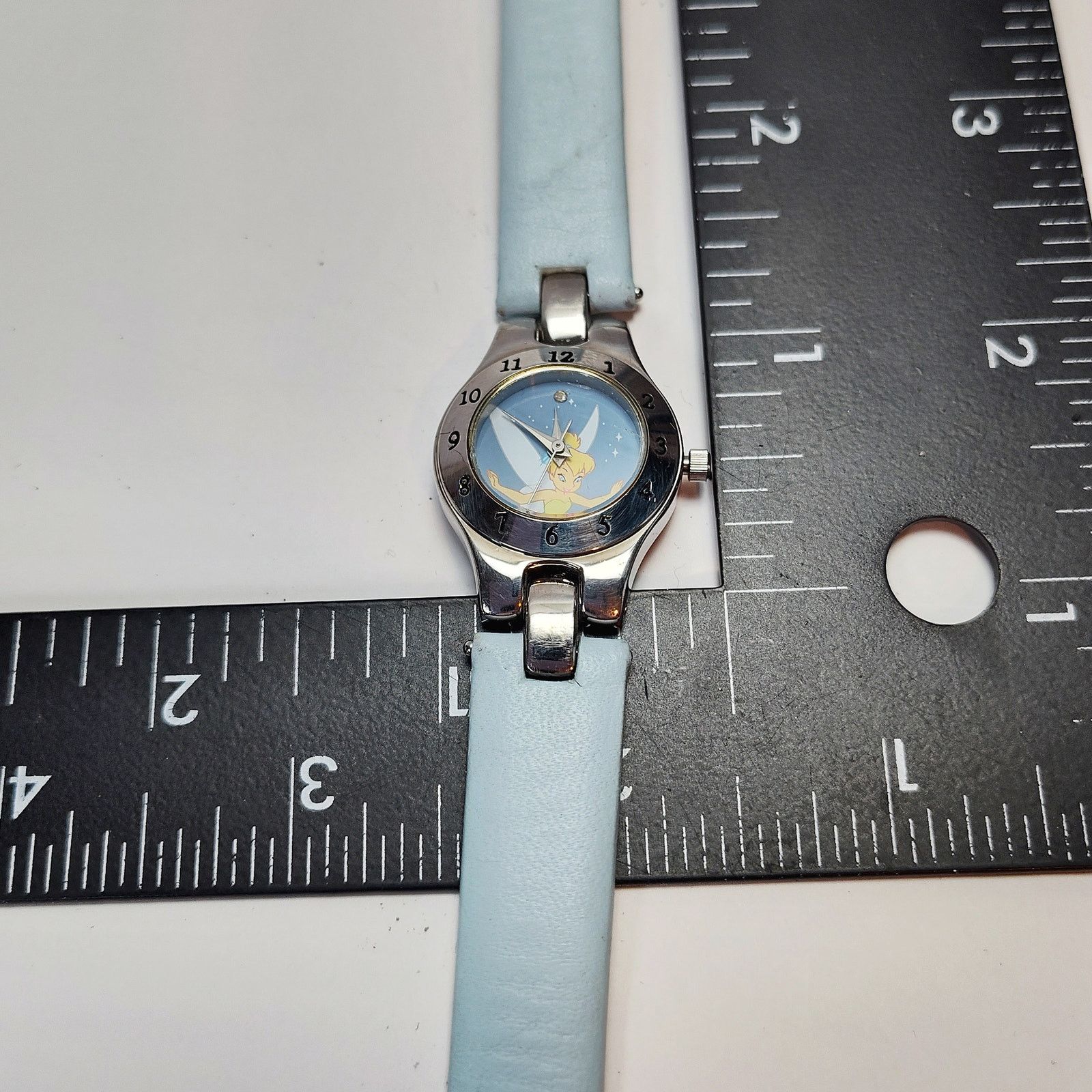 Disney Disney Tinker Bell Watch Blue Strap Silver Tone Case Size ONE SIZE - 6 Thumbnail