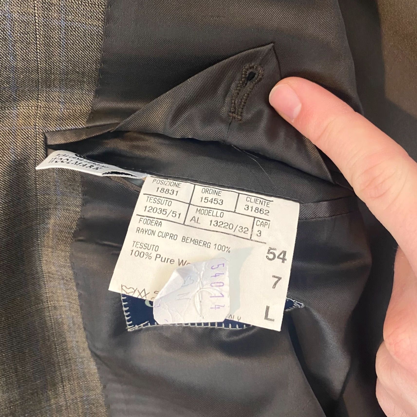 Canali CANALI Blazer Mens EU 54 L US 44 Suit Jacket Brown Wool 2-Button Windowpane Long Regular Size 46R - 4 Thumbnail