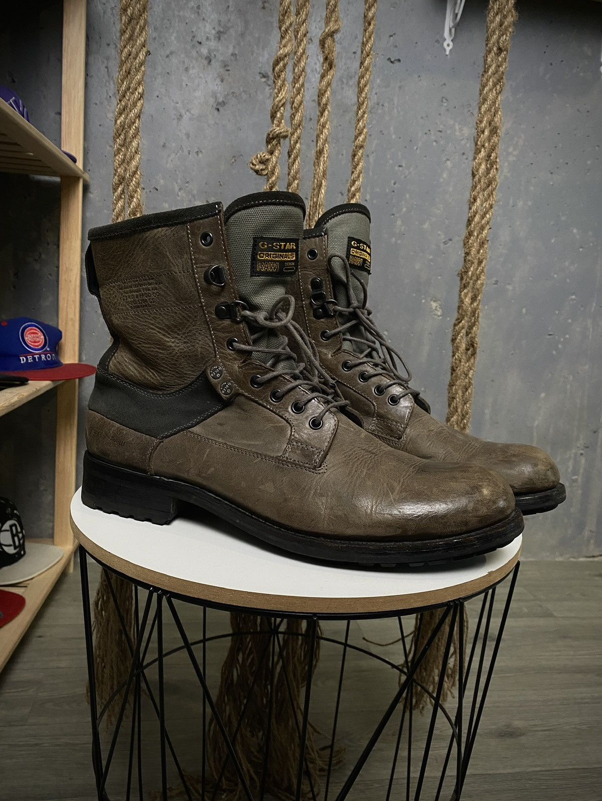 image of Avant Garde x G Star Raw G. Star Raw Boots Derby Boots Leather Avantgarde Hype in Grey (Size 12)