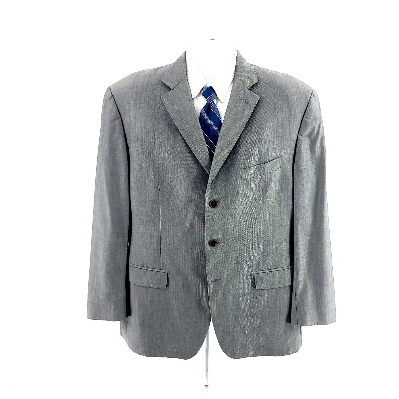 Barneys New York Barneys New York Wool Gray 3 Button Blazer 44R Size 44R - 3 Thumbnail