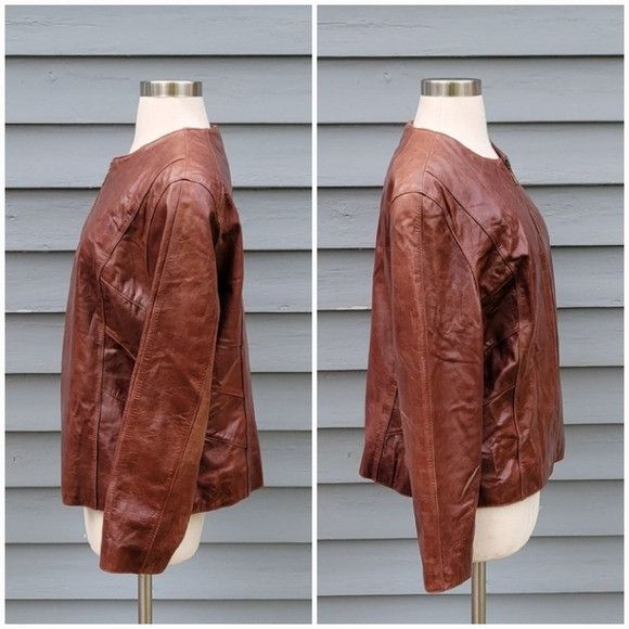 Wilsons Leather Vintage 90s y2k Brown Leather Wilsons Pelle Studio Car Coat Size XL / US 12-14 / IT 48-50 - 3 Thumbnail