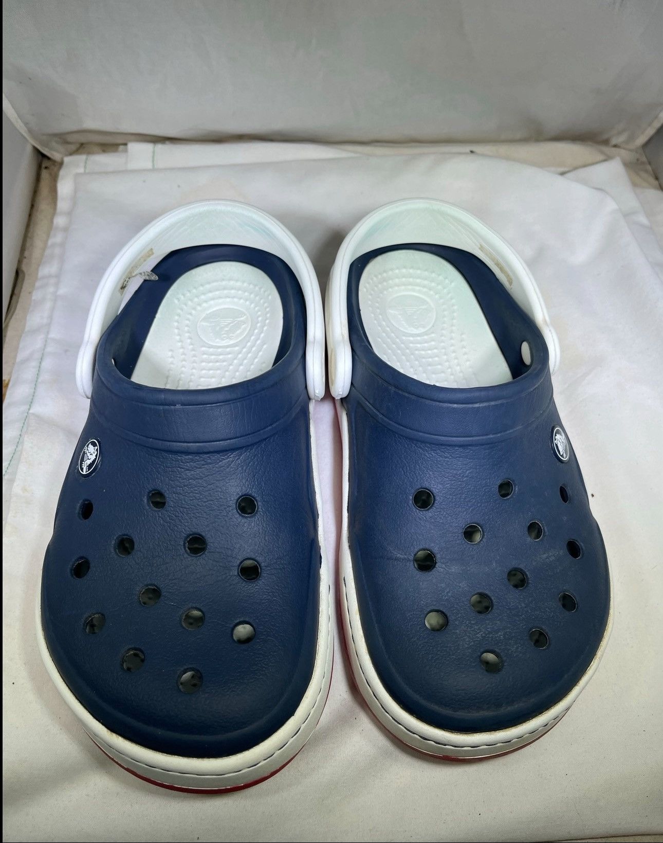 Crocs PreOwned Crocs Blue/White Slip On Sandal Women's 6 Size US 6 / IT 36 - 2 Thumbnail