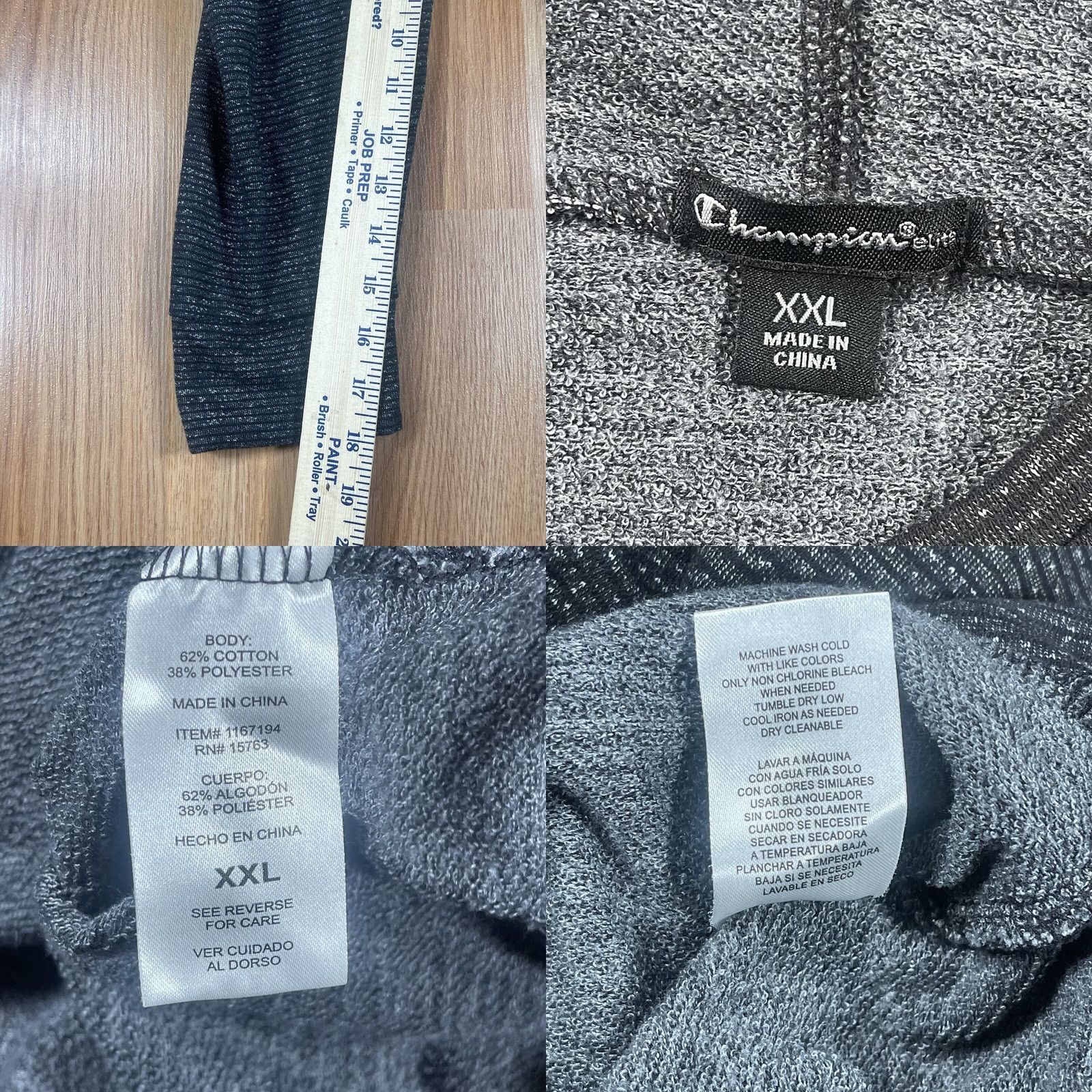 Champion Champion Hoodie Mens XXL Gray Long Sleeve Pullover Sweatshirt Size US XXL / EU 58 / 5 - 8 Thumbnail