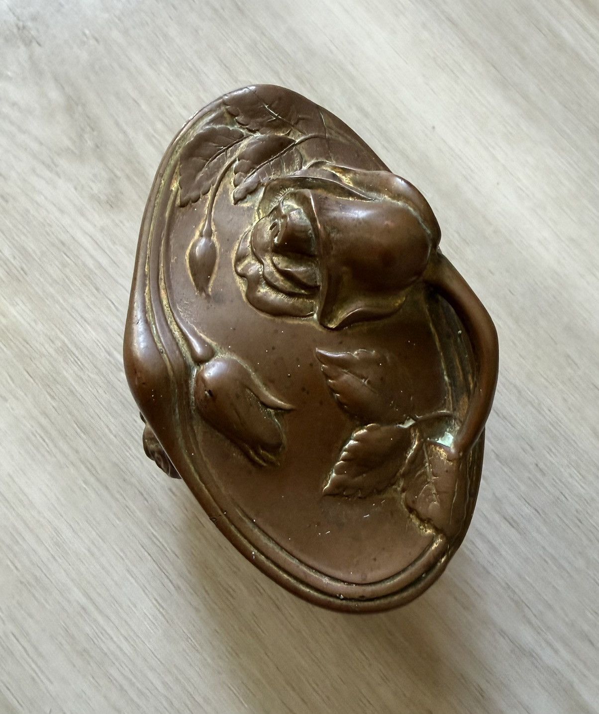 Vintage Antique Rose Jewelry Casket Victorian Deco Brass Size ONE SIZE - 2 Thumbnail