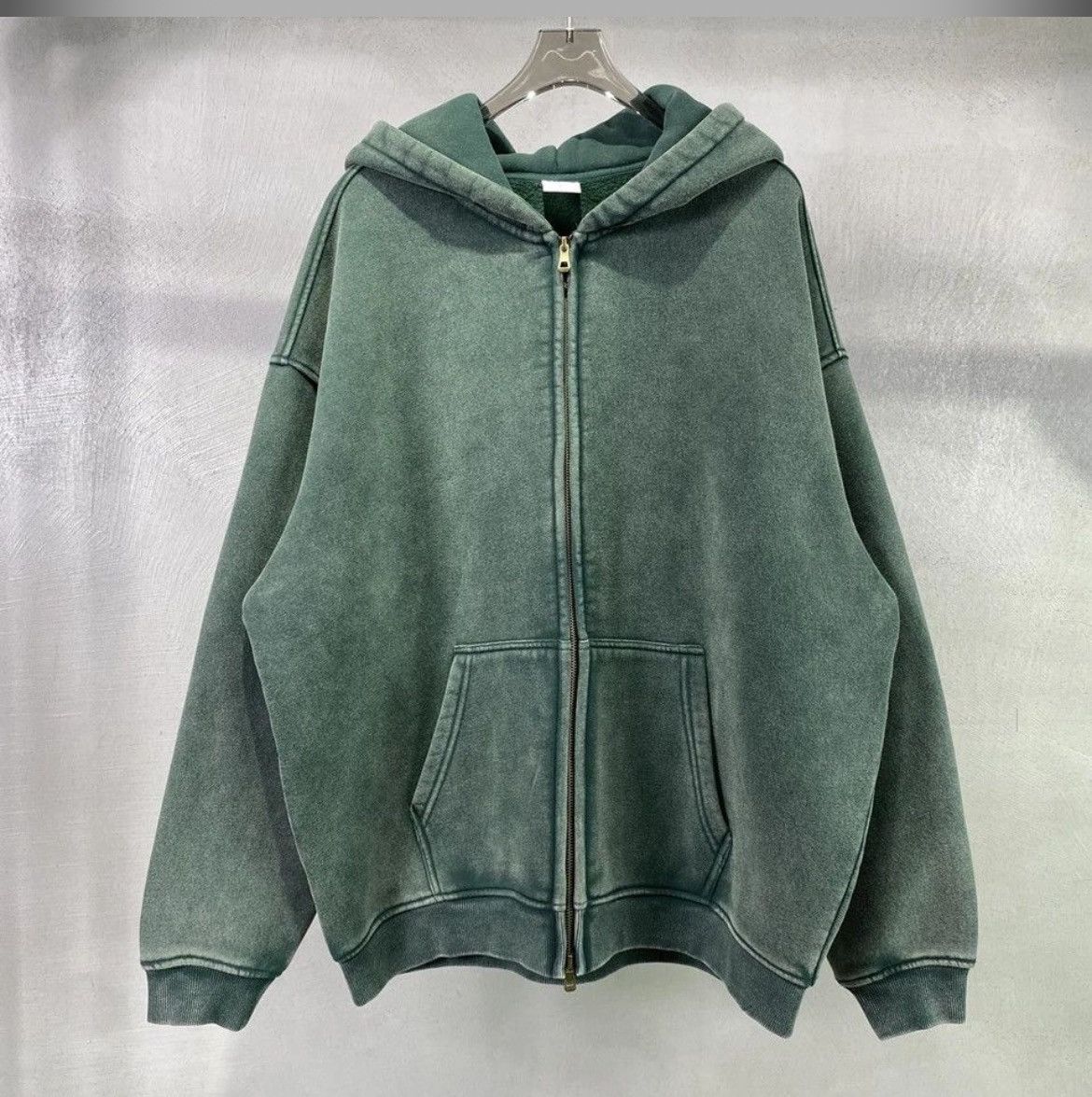 Japanese Brand Zipper Hoodies Men Solid Washed Simple Distressed Tracksuit Size US M / EU 48-50 / 2 - 3 Thumbnail