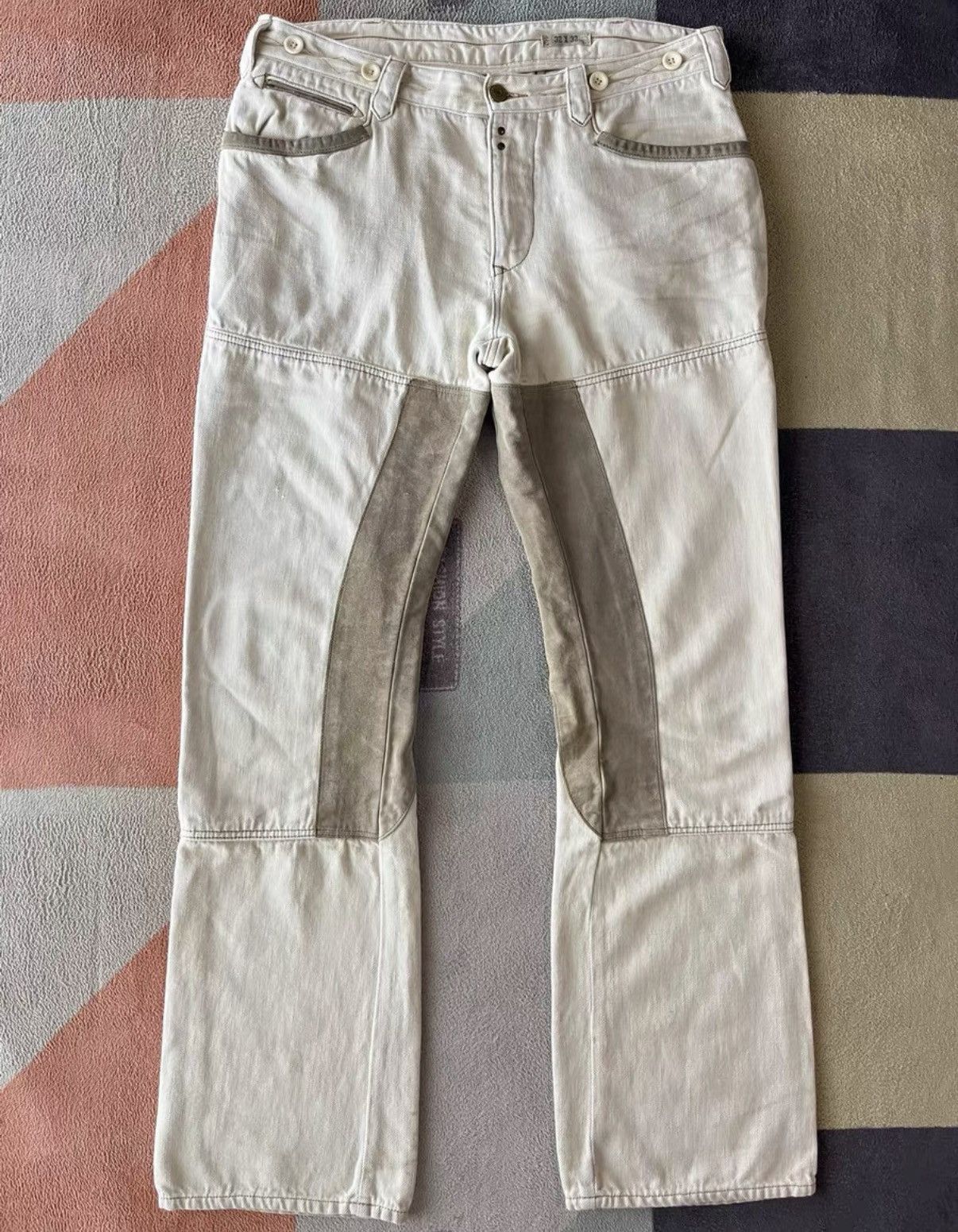 Ralph Lauren White Denim Pants with Contrast Panels Size 32 Size US 32 / EU 48 - 1 Thumbnail
