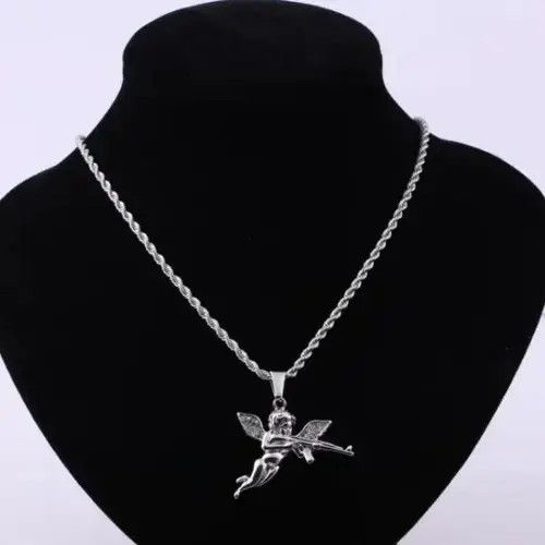 Jewelry zircon cherub pendant necklace Size ONE SIZE - 1 Thumbnail