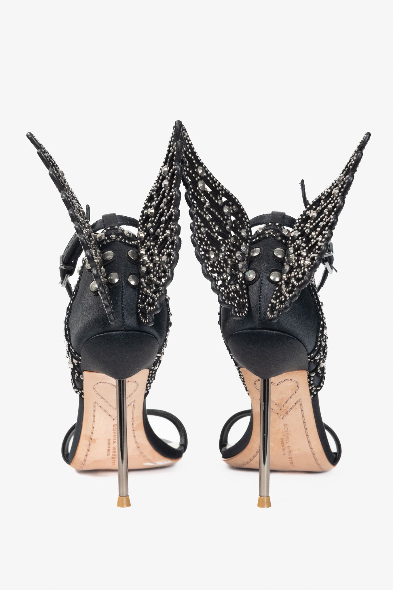 Sophia Webster Sophia Webster Evangeline Crystal-Embellished Satin Sandals Size US 4.5 / IT 34.5 - 3 Thumbnail