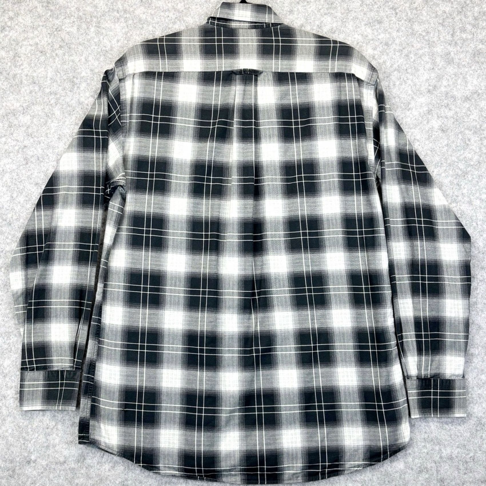 Gant VINTAGE GANT Maine Twill Shirt Mens Medium Black Grey White Check Long Sleeve Button-Down Casual Fit Size US M / EU 48-50 / 2 - 2 Thumbnail