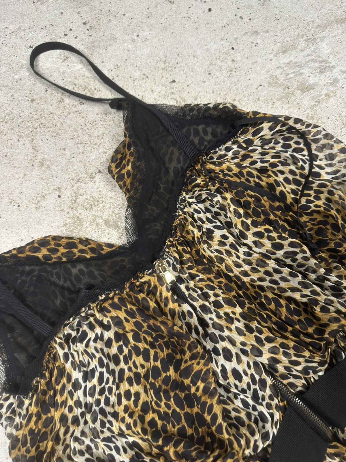Dolce & Gabbana Dolce & Gabbana Leopard Silk Chiffon Cami Dress Brown Black Size S / US 4 / IT 40 - 16 Thumbnail
