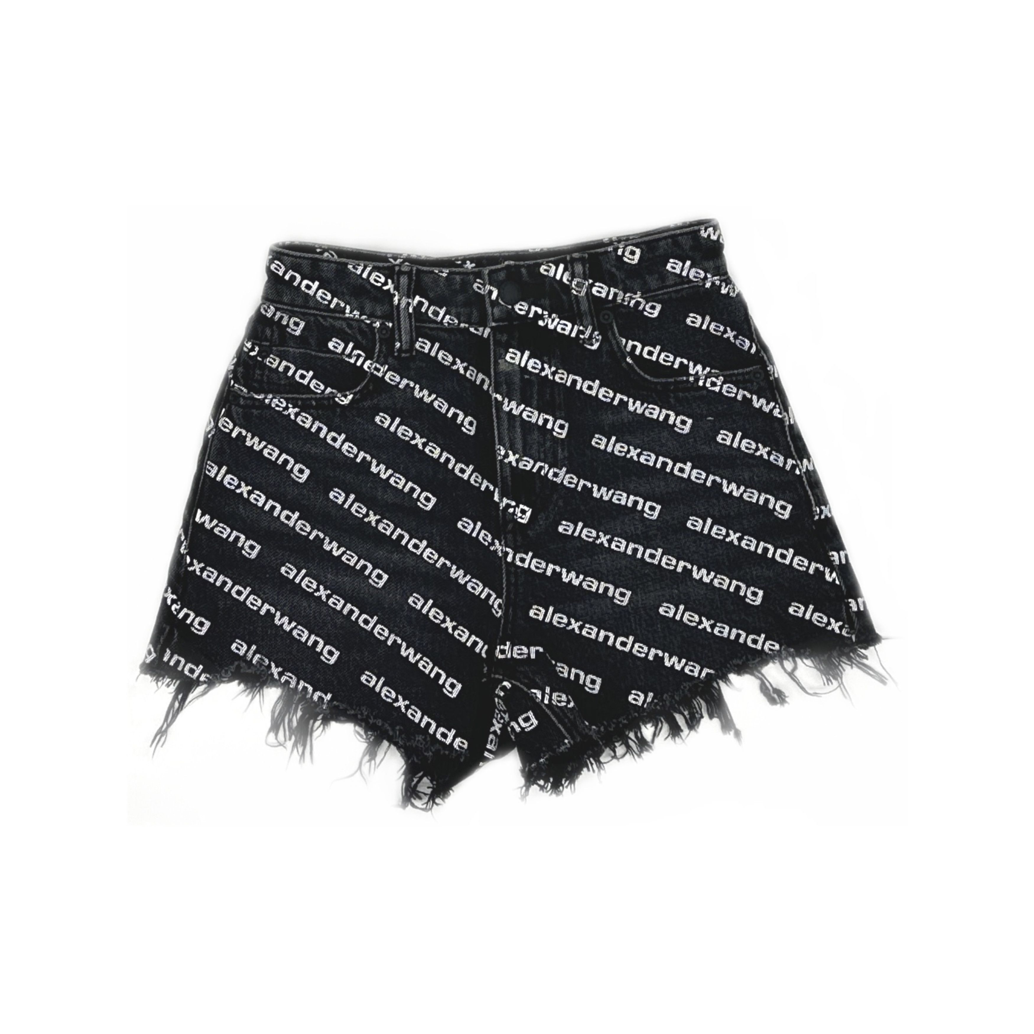 Alexander Wang Alexander Wang Logo Print Denim Shorts Size 23 Size 23" - 1 Thumbnail