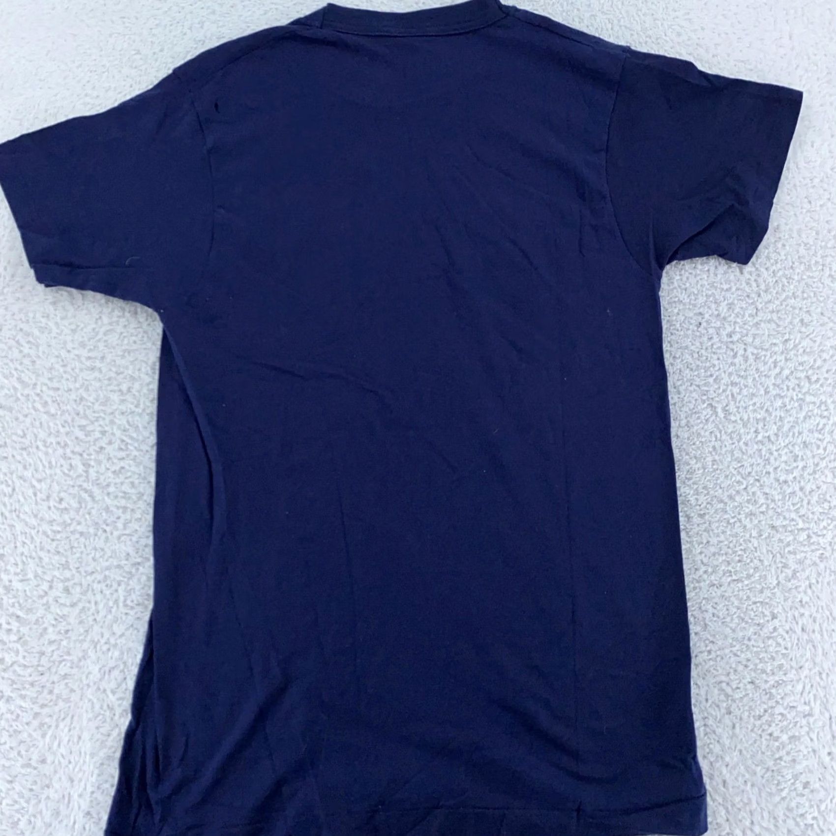 Fruit Of The Loom VINTAGE Fruit of the Loom Navy Blue Pocket Shirt Mens S/M Crew Neck Short Sleeve Cotton T-Shirt USA Blank Tee Pocketed All Seasons Size US S / EU 44-46 / 1 - 4 Thumbnail
